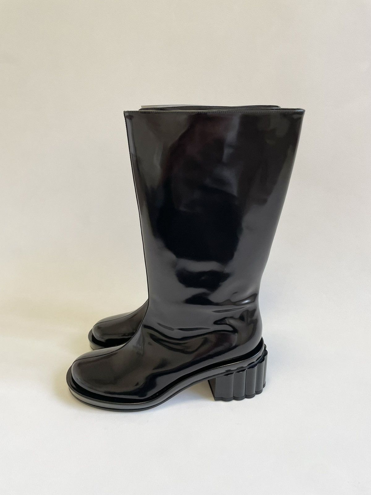 Simone Rocha Black Leather ‘Lacquered Heel’ Boots Size US 9 / IT 39 - 5 Thumbnail