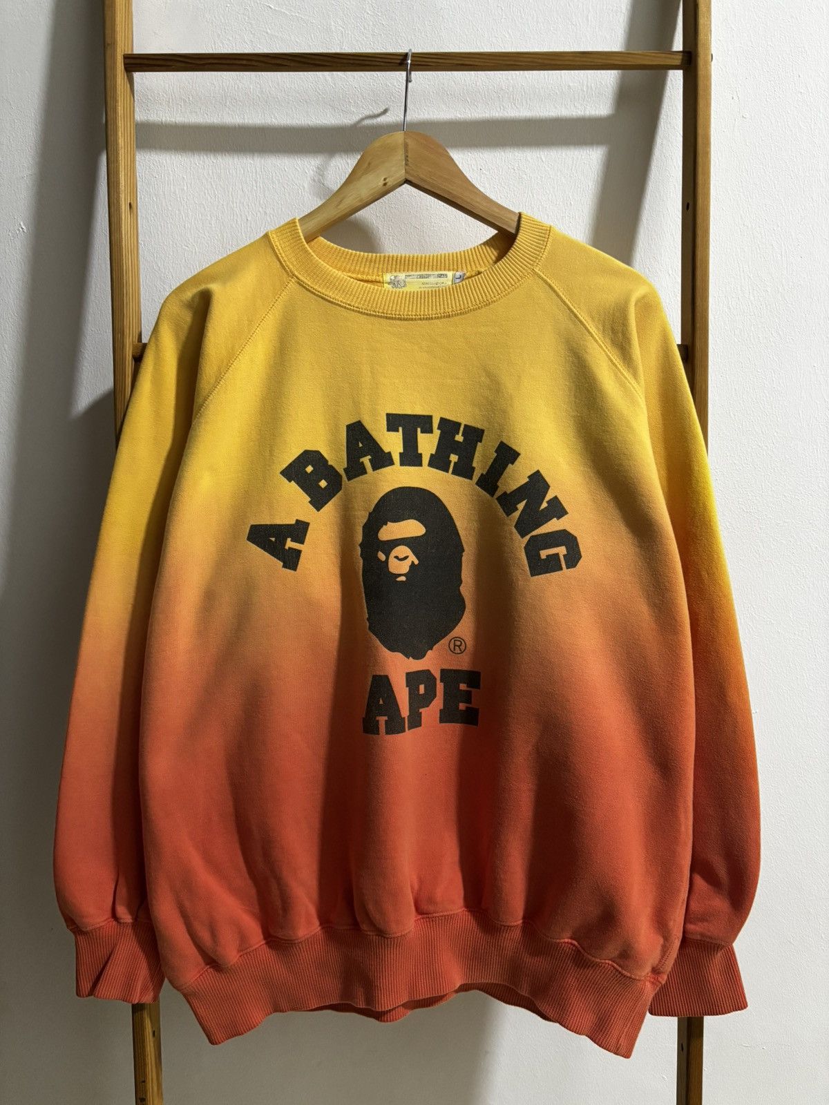 Bape × Nigo Vintage Y2K Bape Orange Yellow Gradient Sweatshirt Size US L / EU 52-54 / 3 - 1 Thumbnail