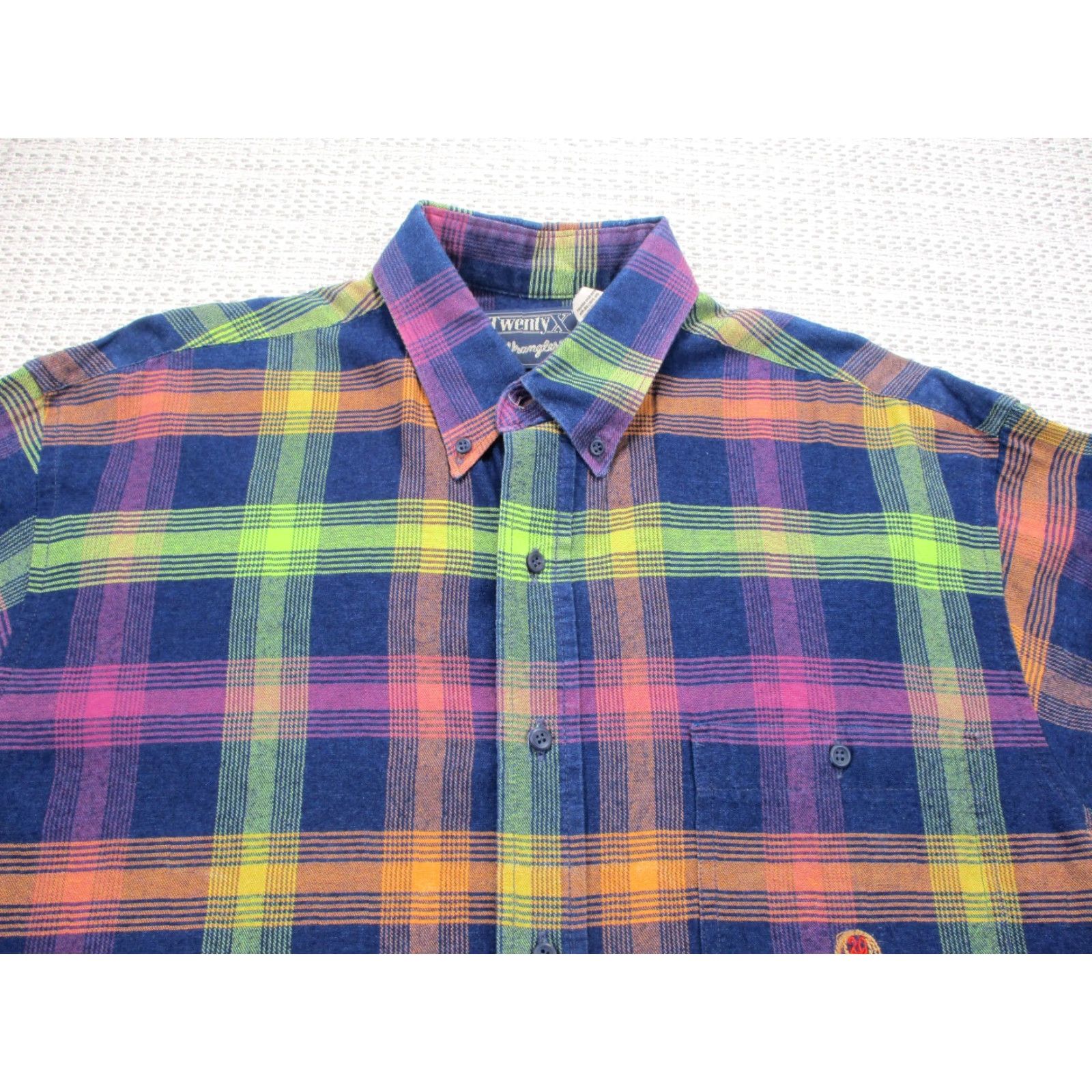 Wrangler VINTAGE Wrangler Twenty-X Shirt Mens L Button-Up Long Sleeve Plaid Western USA Size US L / EU 52-54 / 3 - 4 Thumbnail