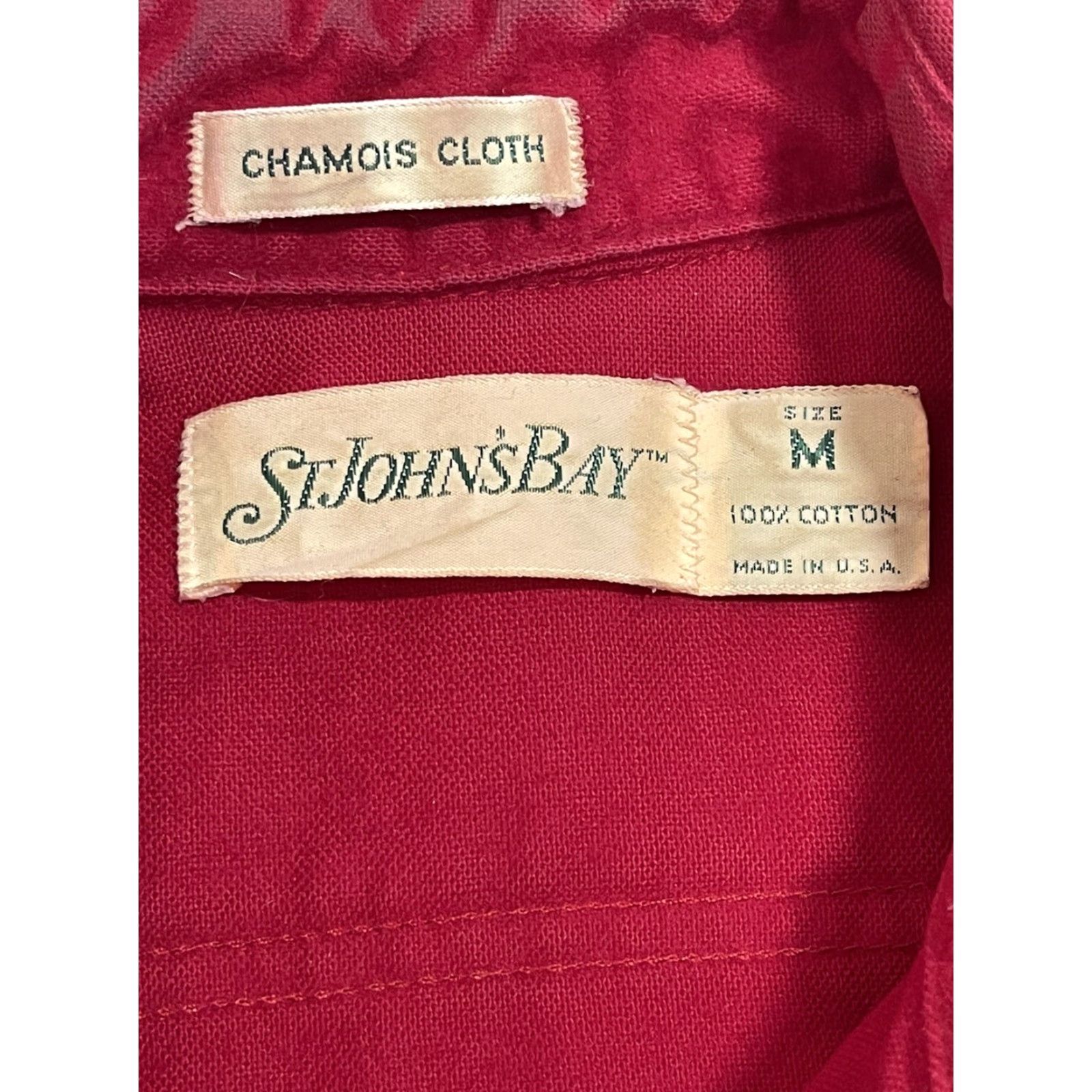 Vintage VINTAGE St. John's Bay Shirt Mens Heavyweight Flannel 70s 80s Button-Up Long Sleeve Red Cotton M Regular Mens Size US M / EU 48-50 / 2 - 3 Thumbnail
