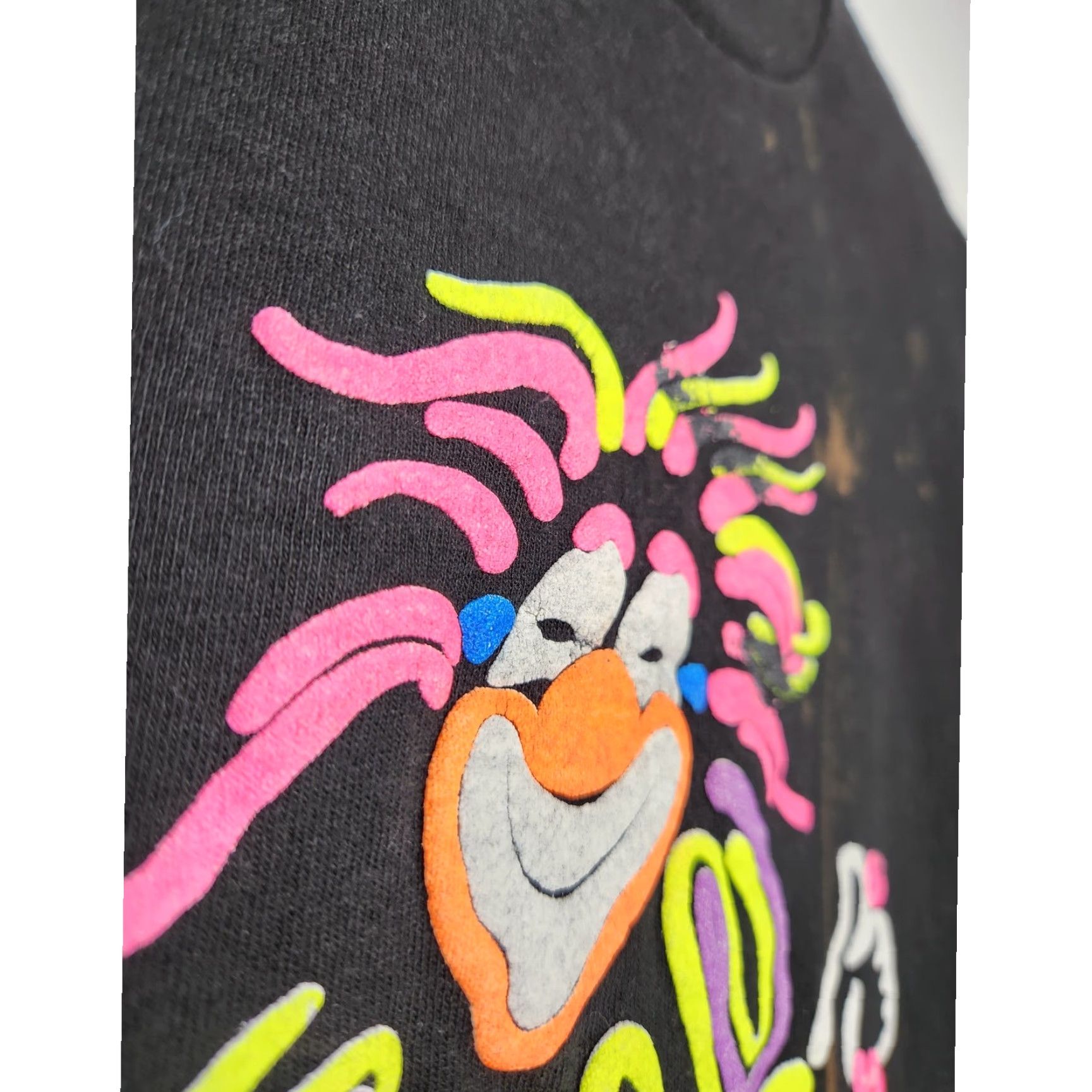 Fruit Of The Loom VINTAGE Ringling Brothers Barnum Bailey Puff Print Clown Circus Single Stitch Shirt XL Black Mens Size ONE SIZE - 6 Thumbnail