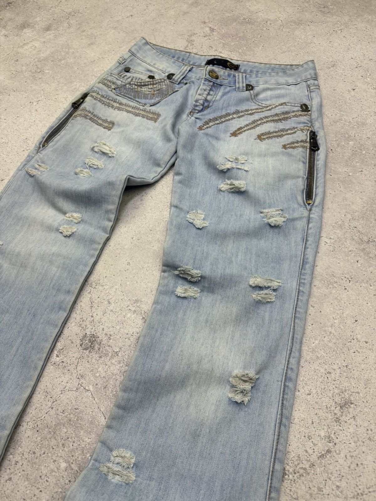 Just Cavalli Vintage 00s Distressed Y2K Just Cavalli Jeans Size 29" - 7 Thumbnail