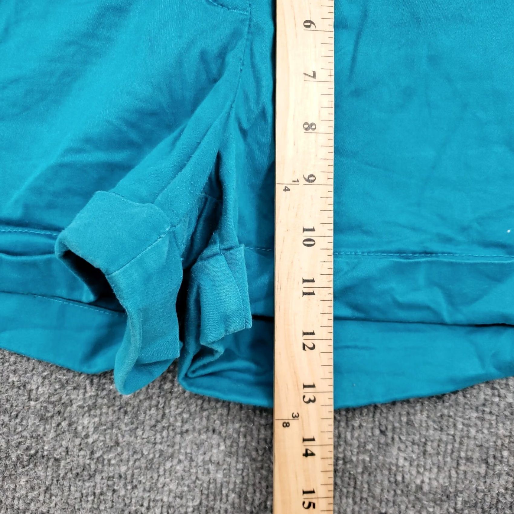 Express Express Shorts Womens 8 Blue Chino Mid Rise Cuffed Flat Front Cotton Blend Size 24" / US 00 / IT 34 - 7 Thumbnail