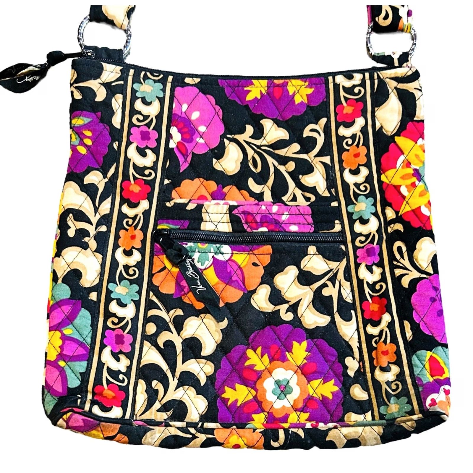Vera Bradley Vera Bradley Crossbody Hipster Bag Suzani Pattern Floral Purse W/Wristlet Wallet Read Womens Medium Multicolor Floral 11x2in 56in Strap Drop Size ONE SIZE - 3 Thumbnail
