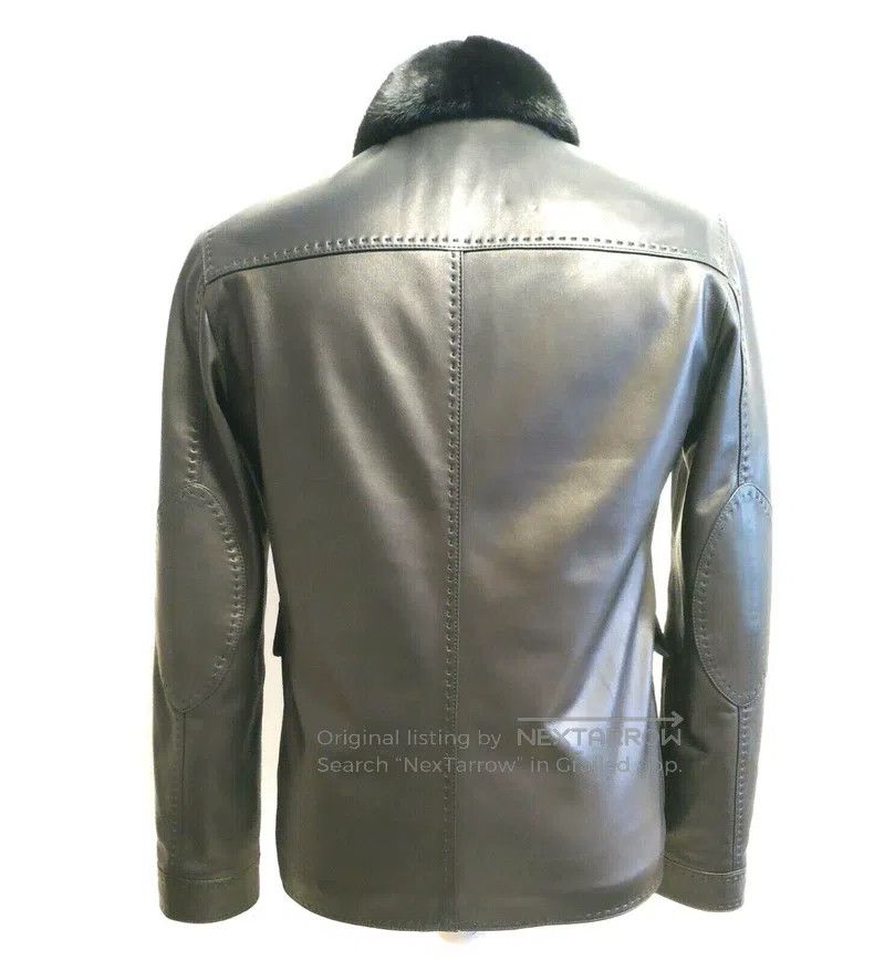 Brioni Brioni Mink collar leather jacket Size US M / EU 48-50 / 2 - 2 Thumbnail