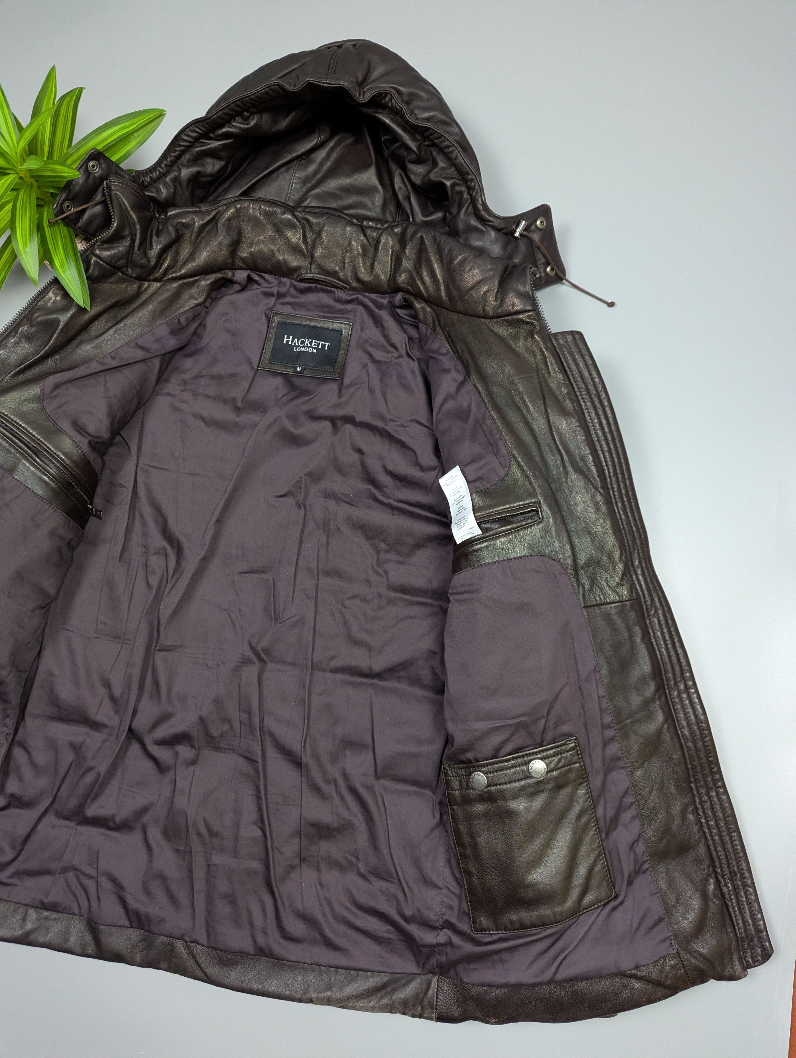 Hackett Hackett London Vintage Lambskin Leather Puffer Jacket Size M Size US M / EU 48-50 / 2 - 9 Thumbnail