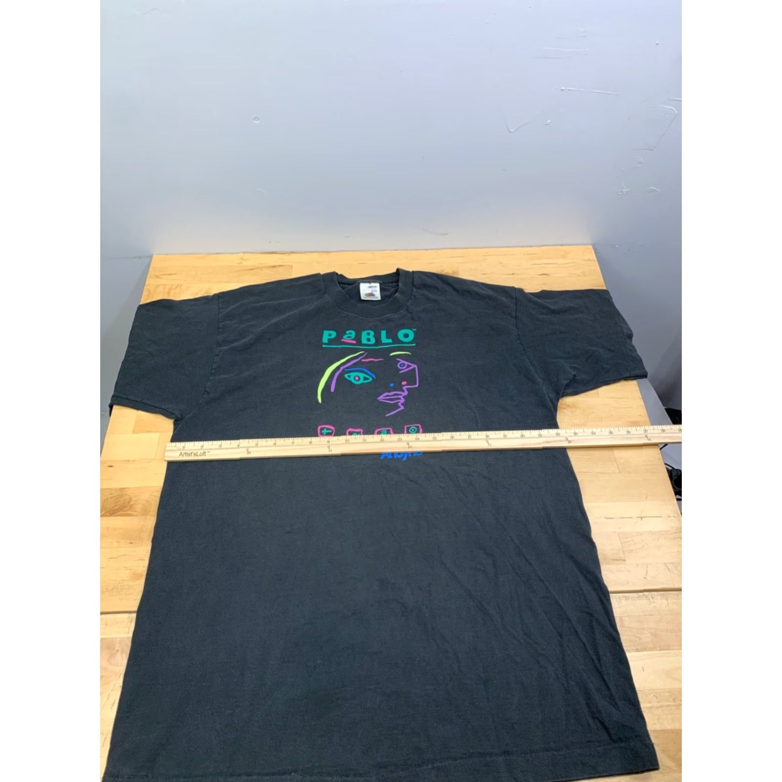 Fruit Of The Loom VINTAGE Pablo tnao Andyne Art Shirt Men L Black Pablo Picaso 12899 Size US L / EU 52-54 / 3 - 5 Thumbnail