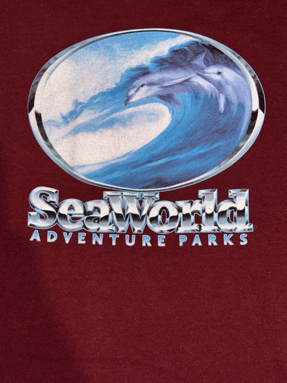 Delta Vtg 90s 00s SEAWORLD Adventure Parks Dolphins Logo Tee Large Size US L / EU 52-54 / 3 - 5 Thumbnail