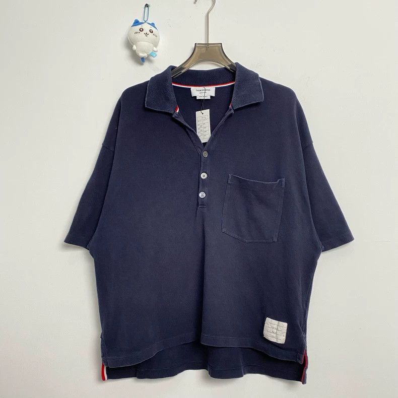 Thom Browne Thom Browne Dark blue Polo shirt 2503-Nextarrow Size US XL / EU 56 / 4 - 1 Thumbnail