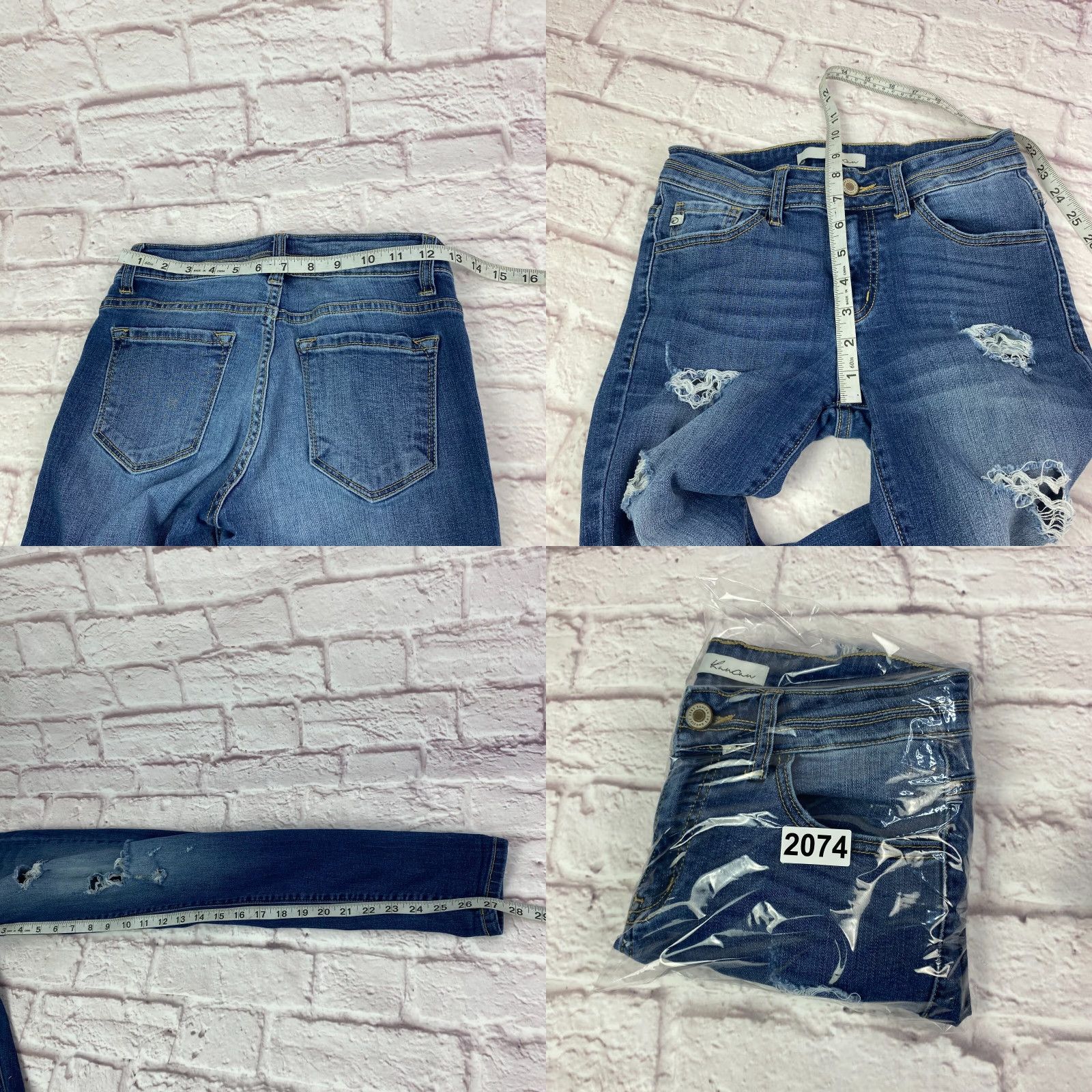 Vintage Kancan Junior Teens Jeggings Jeans 3/25 Skinny Mid-Rise Distressed Medium Wash Shirt Jeans 3/25 Distressed 90s City KanCan Mens Womens Teens? Size 26" / US 2 / IT 38 - 8 Thumbnail