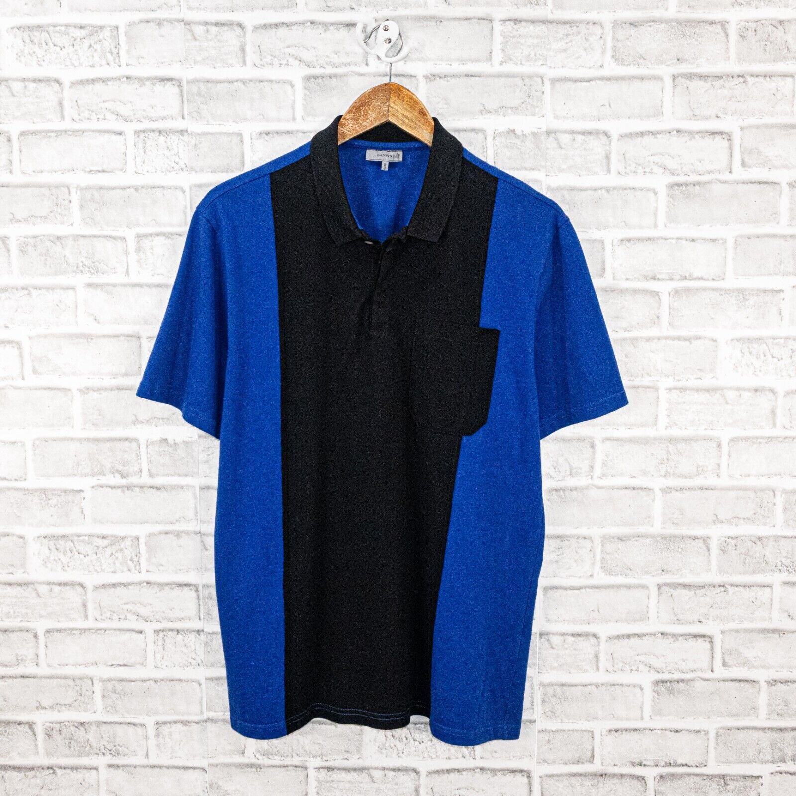Lanvin LANVIN Paris Short Sleeve Colorblock Polo Shirt Blue Black Size US L / EU 52-54 / 3 - 1 Thumbnail