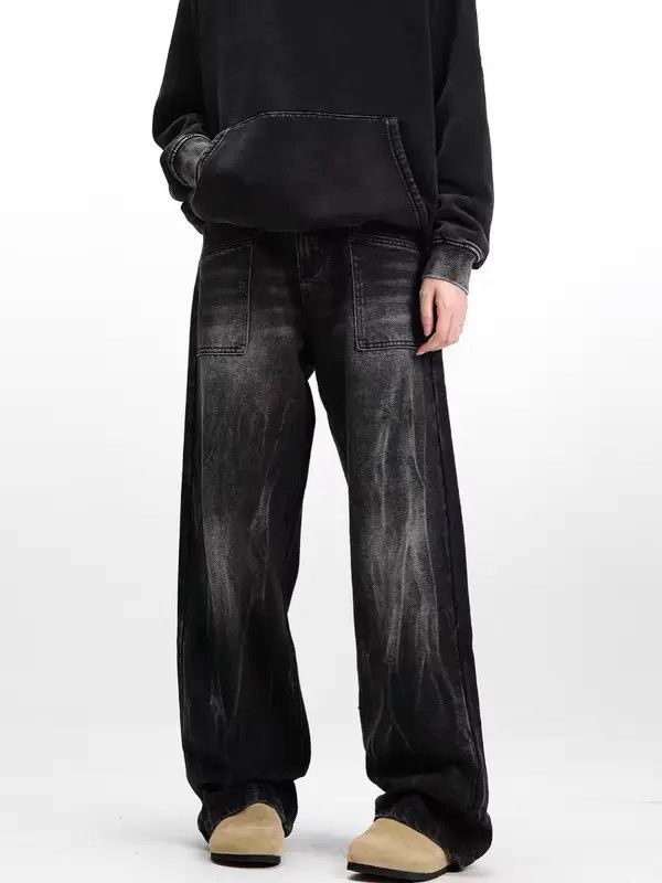 Japanese Brand VIBE High Street Design Washed Ash Straight Leg Jeans Size US 34 / EU 50 - 4 Thumbnail