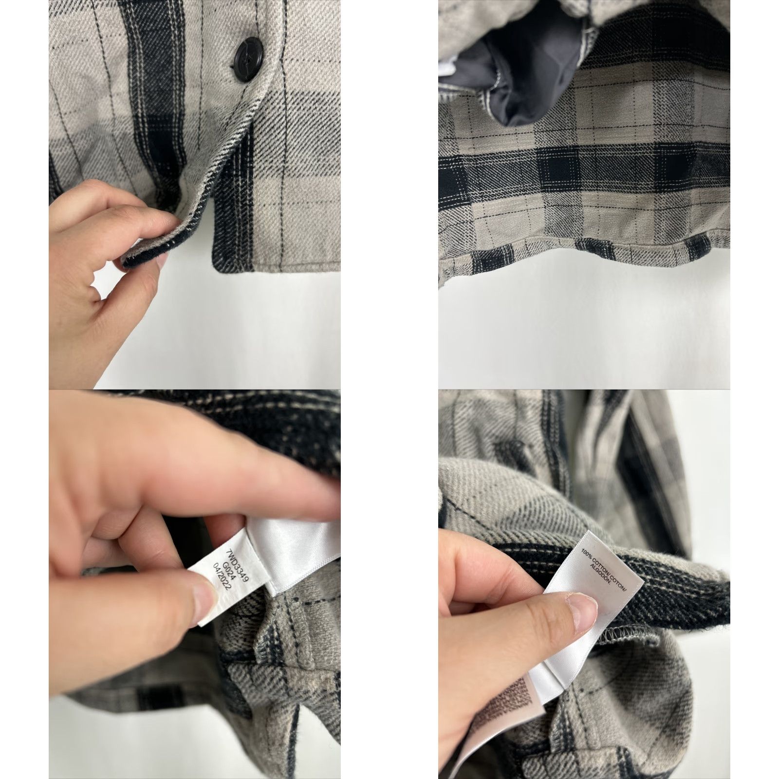 Lucky Brand Lucky Brand Women's Shirt Jacket Oversized Flannel Plaid Black Gray 100% Cotton Collared Button-Up Pockets Relaxed Size M - Gray - Vintage: No Size M / US 6-8 / IT 42-44 - 8 Thumbnail