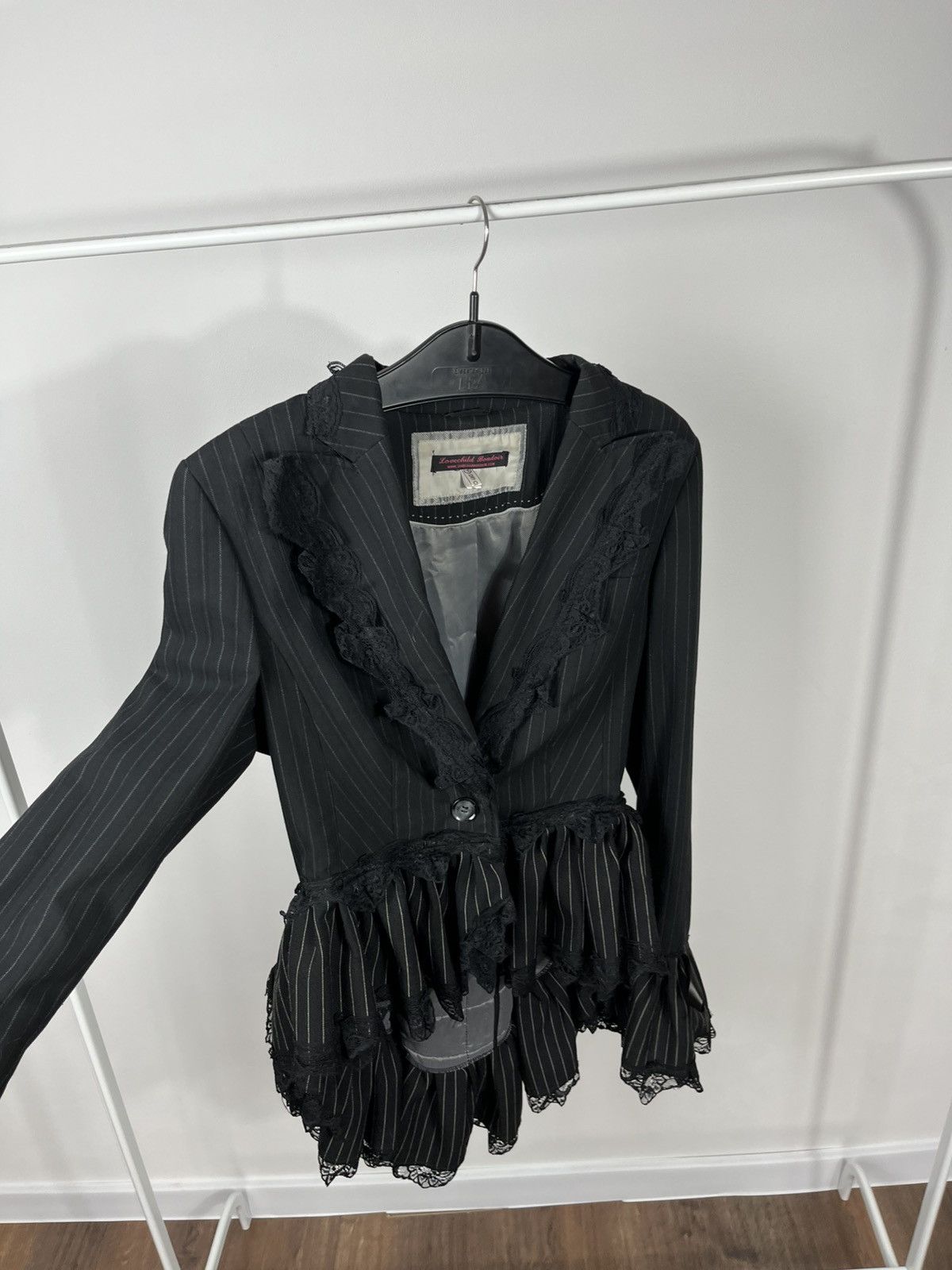 Other Lovechild Boudoir Blazer Jacket Lace Pinstripe Gothic Corset Size S / US 4 / IT 40 - 8 Thumbnail