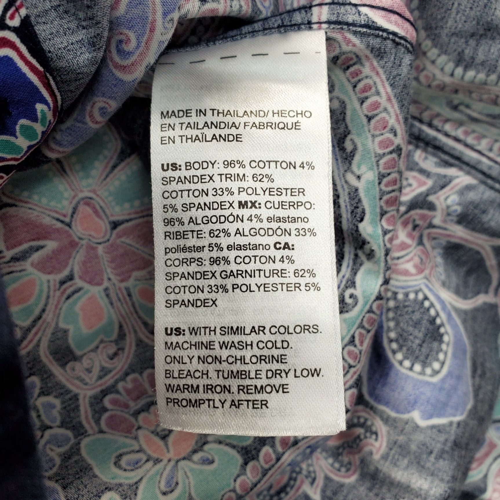 Vintage Chico's Shirt Top Womens L Multi Paisley Cotton Long Sleeve Collared Button-Up Shirt Size L / US 10 / IT 46 - 6 Thumbnail