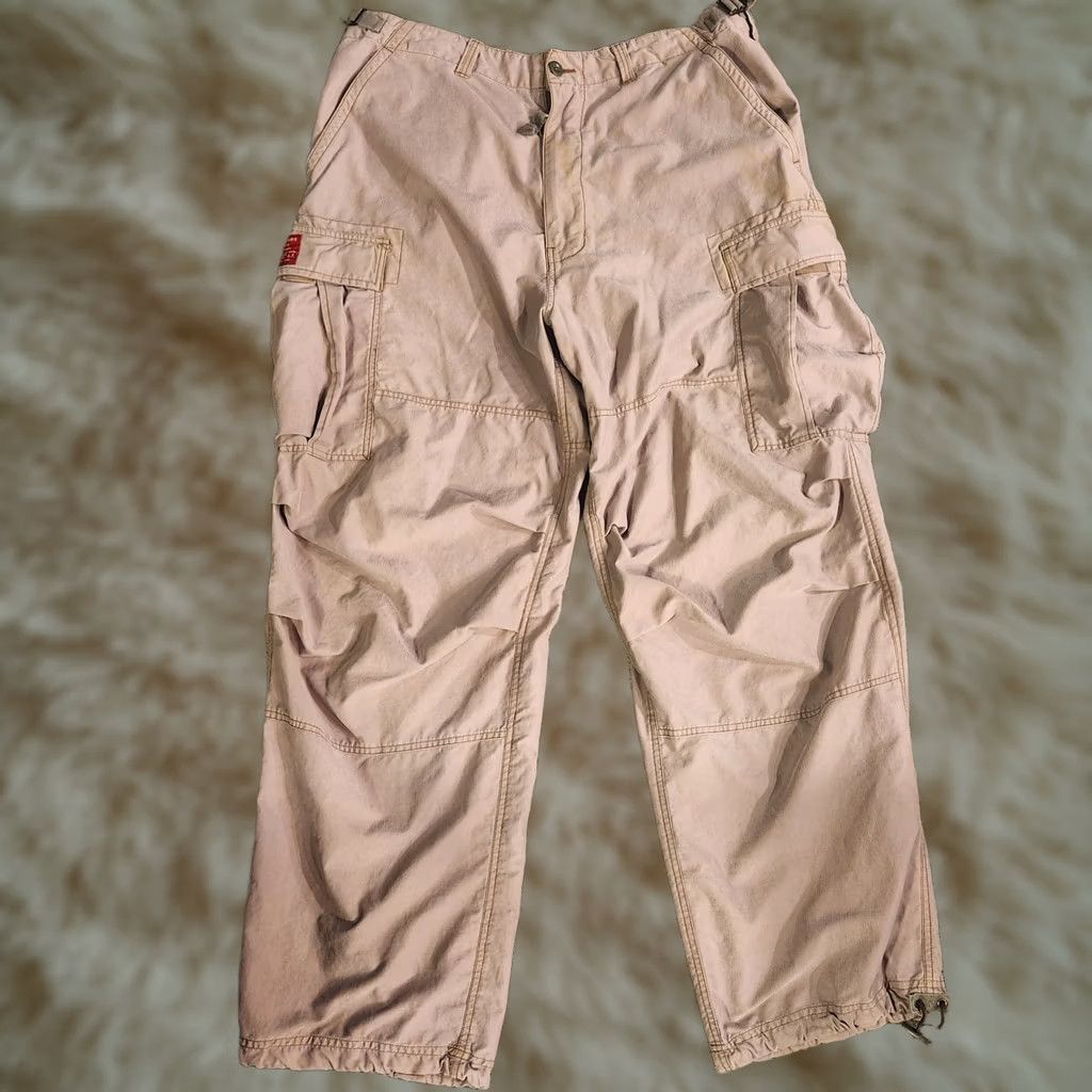 Abercrombie & Fitch VINTAGE Abercrombie Fitch Pants Mens Large Tan Cargo Paratrooper Baggy Y2K Size US 33 - 1 Thumbnail