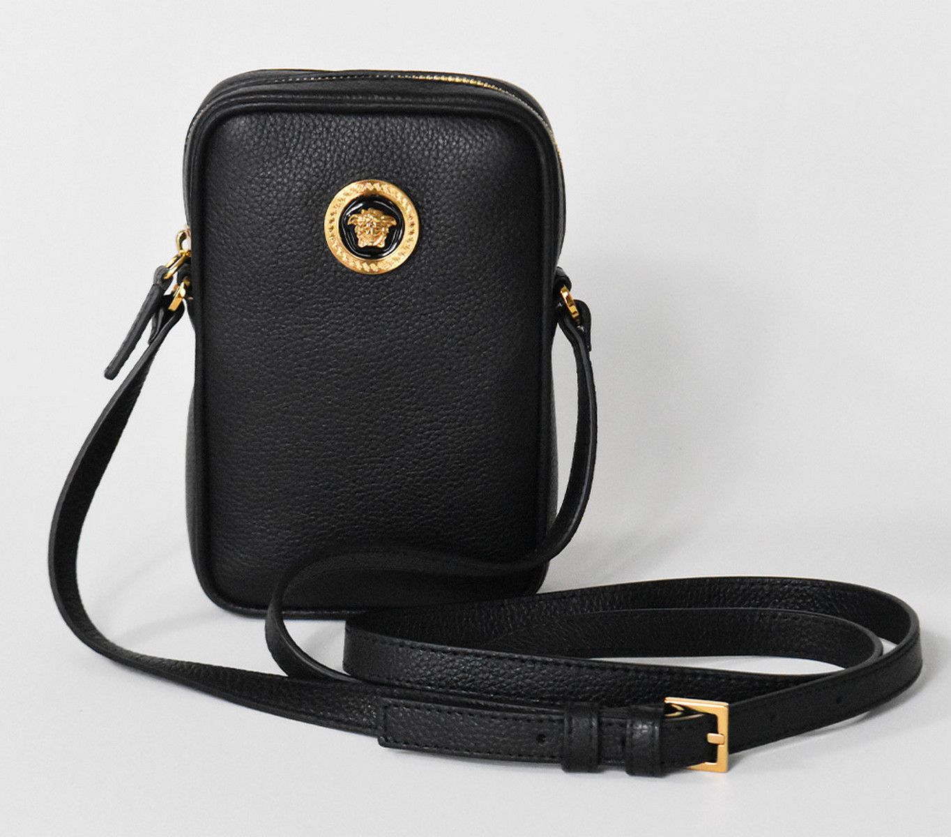 Versace VERSACE La Medusa black leather mini crossbody bag Size ONE SIZE - 1 Thumbnail