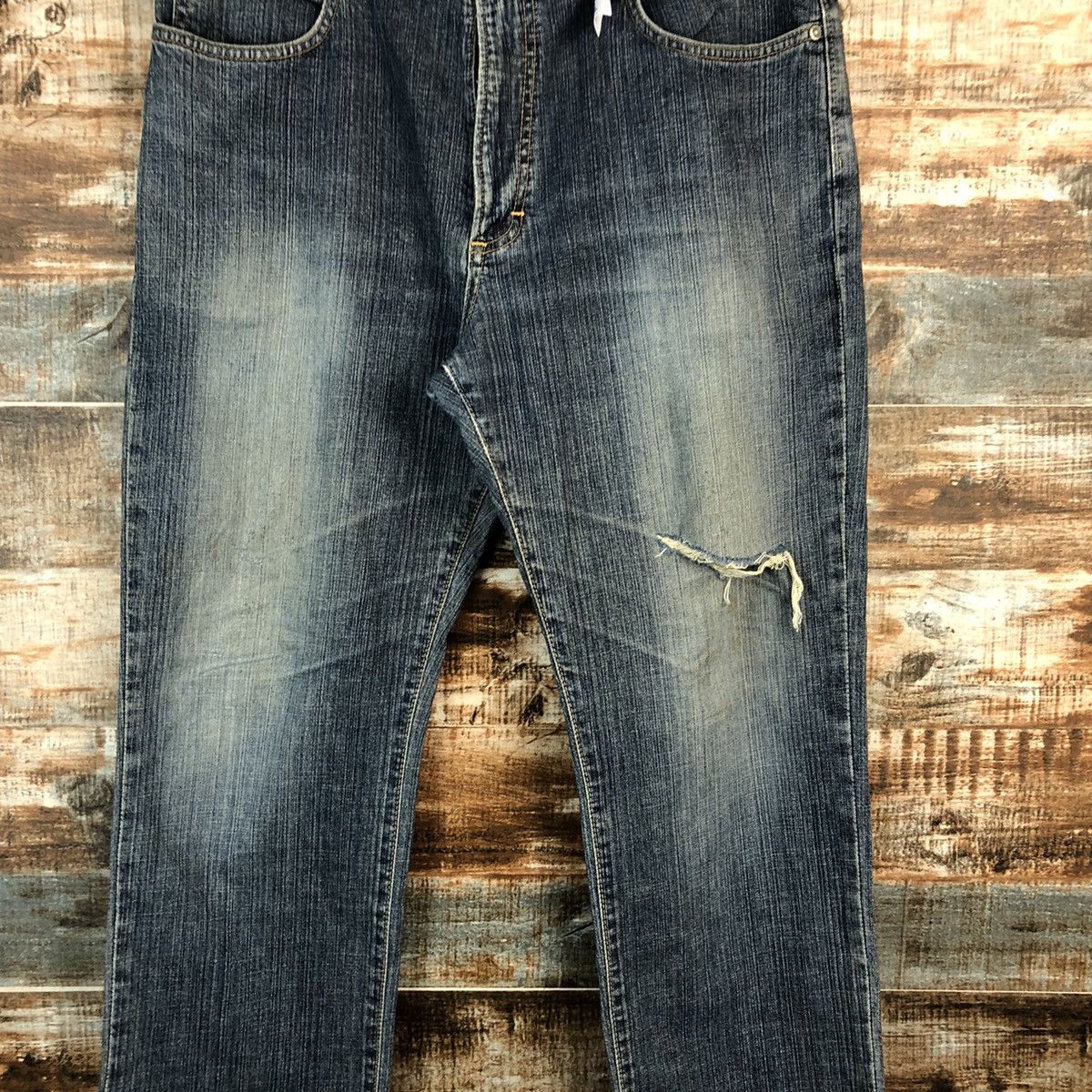 Wrangler Wrangler Blue vintage ripped Distressed Denim Pants #A2381 Size US 36 / EU 52 - 5 Thumbnail