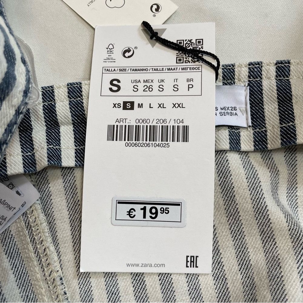 Zara NWT New Zara Striped Denim Crop Top Size S Size S / US 4 / IT 40 - 7 Thumbnail