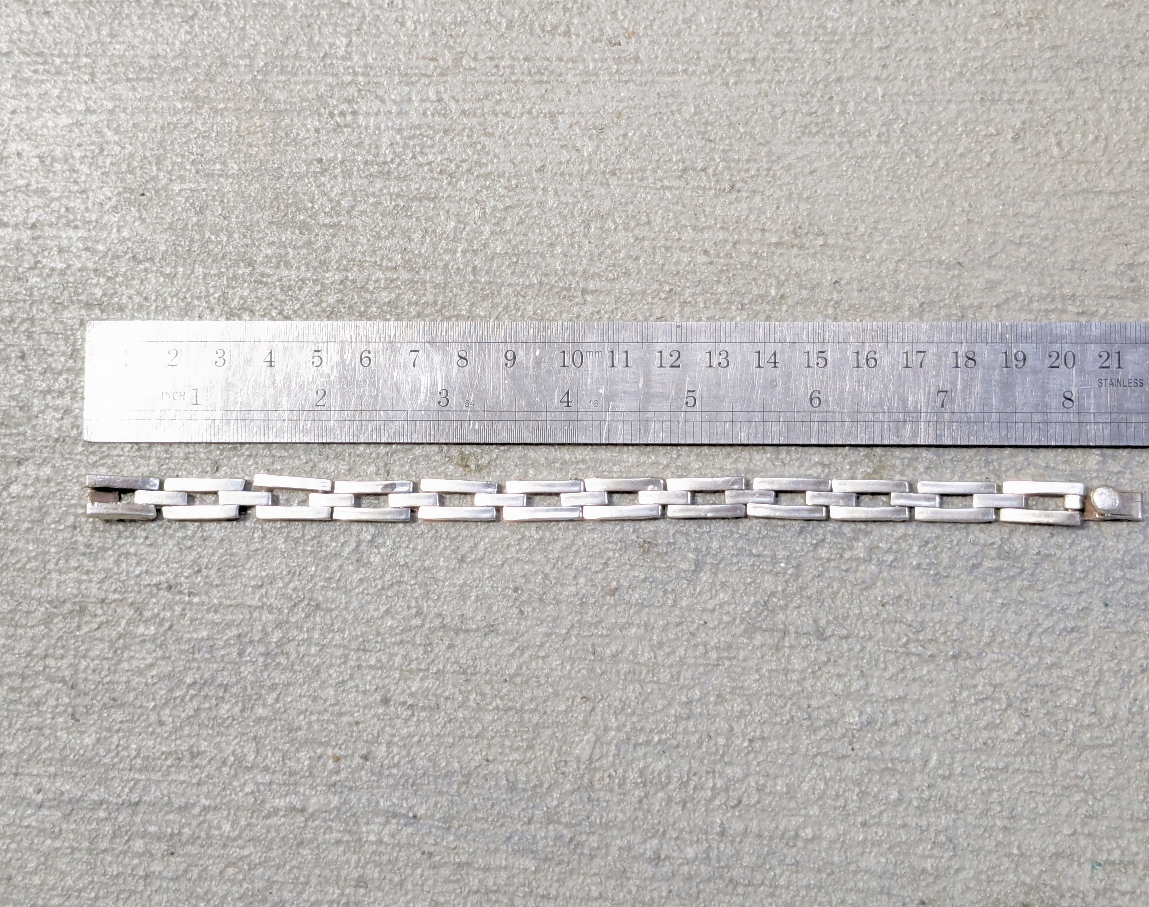 Jewelry Vintage Sterling Silver Bracelet Link Chain 8" Biker Punk Size ONE SIZE - 18 Thumbnail