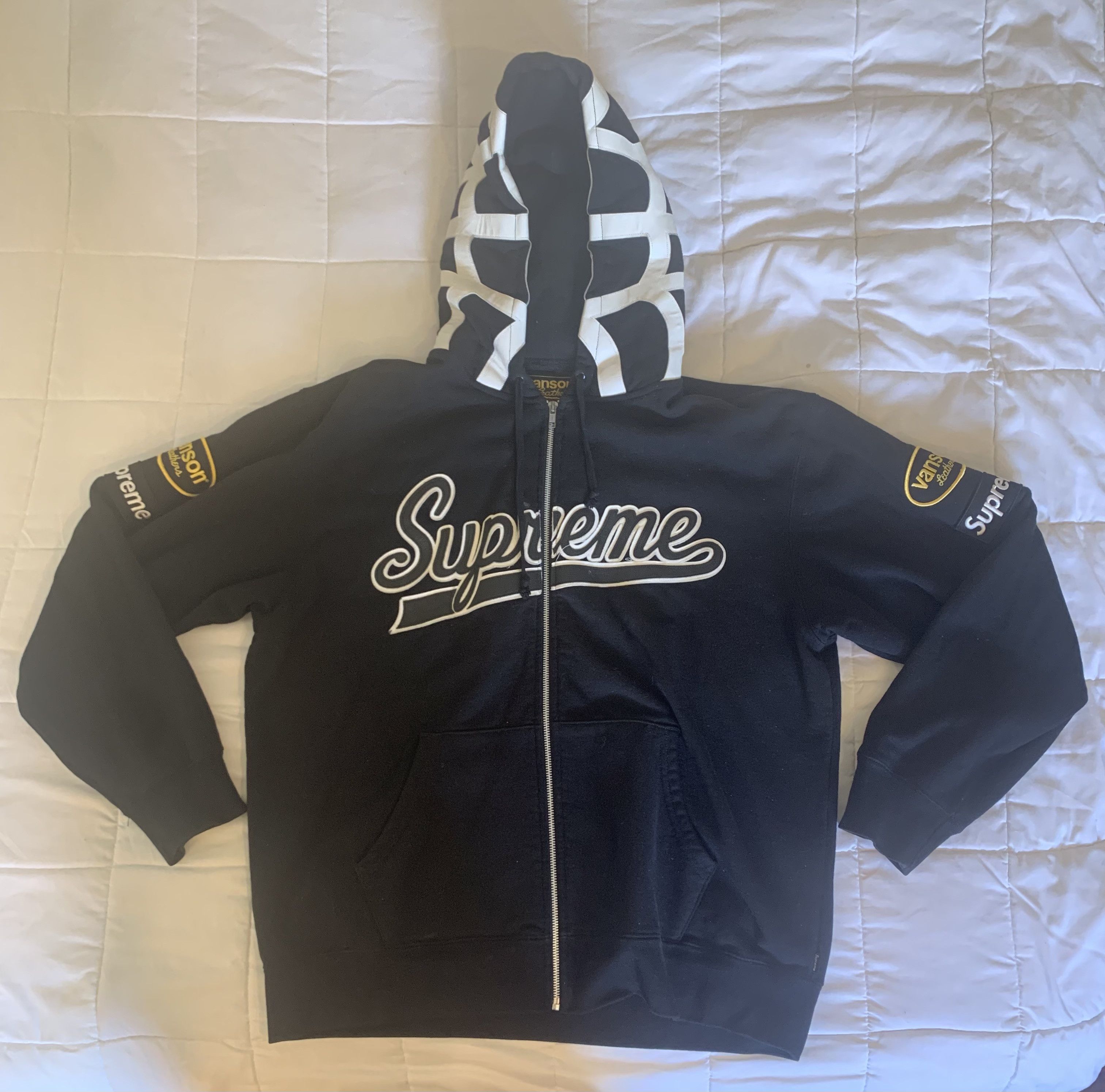 Supreme × Vanson Leathers Supreme x Vanson Leathers Spider Web Sip Up Hoodie Size US L / EU 52-54 / 3 - 1 Thumbnail