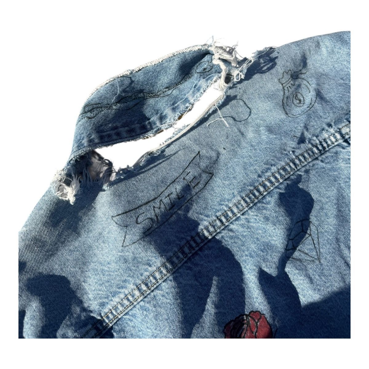 Rustler Rustler XL Custom Hand Painted Distressed Denim Jacket Size US XL / EU 56 / 4 - 11 Thumbnail