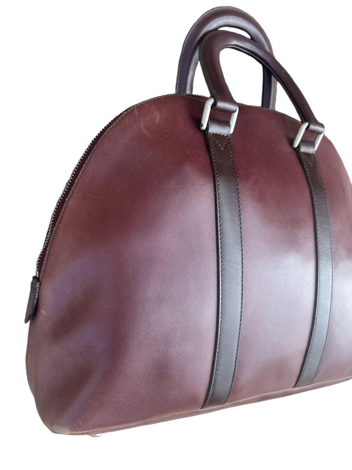 agnes b. Vintage Agnes B. Voyage Distress Fade Patina Leather Bag Size ONE SIZE - 10 Thumbnail