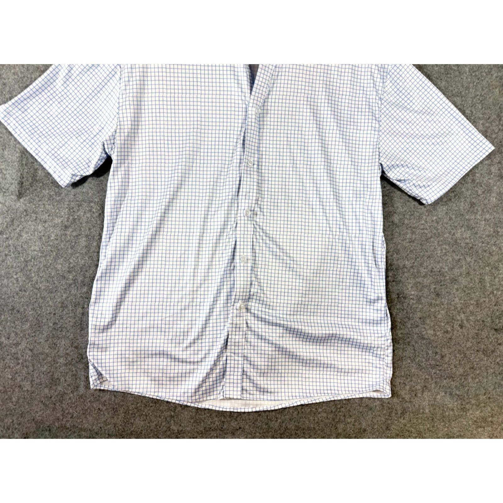 Vintage VINTAGE? (No) — Collars & Co Shirt Mens XL Blue White Check Dress Collar Polo Short Sleeve Size US XL / EU 56 / 4 - 4 Thumbnail