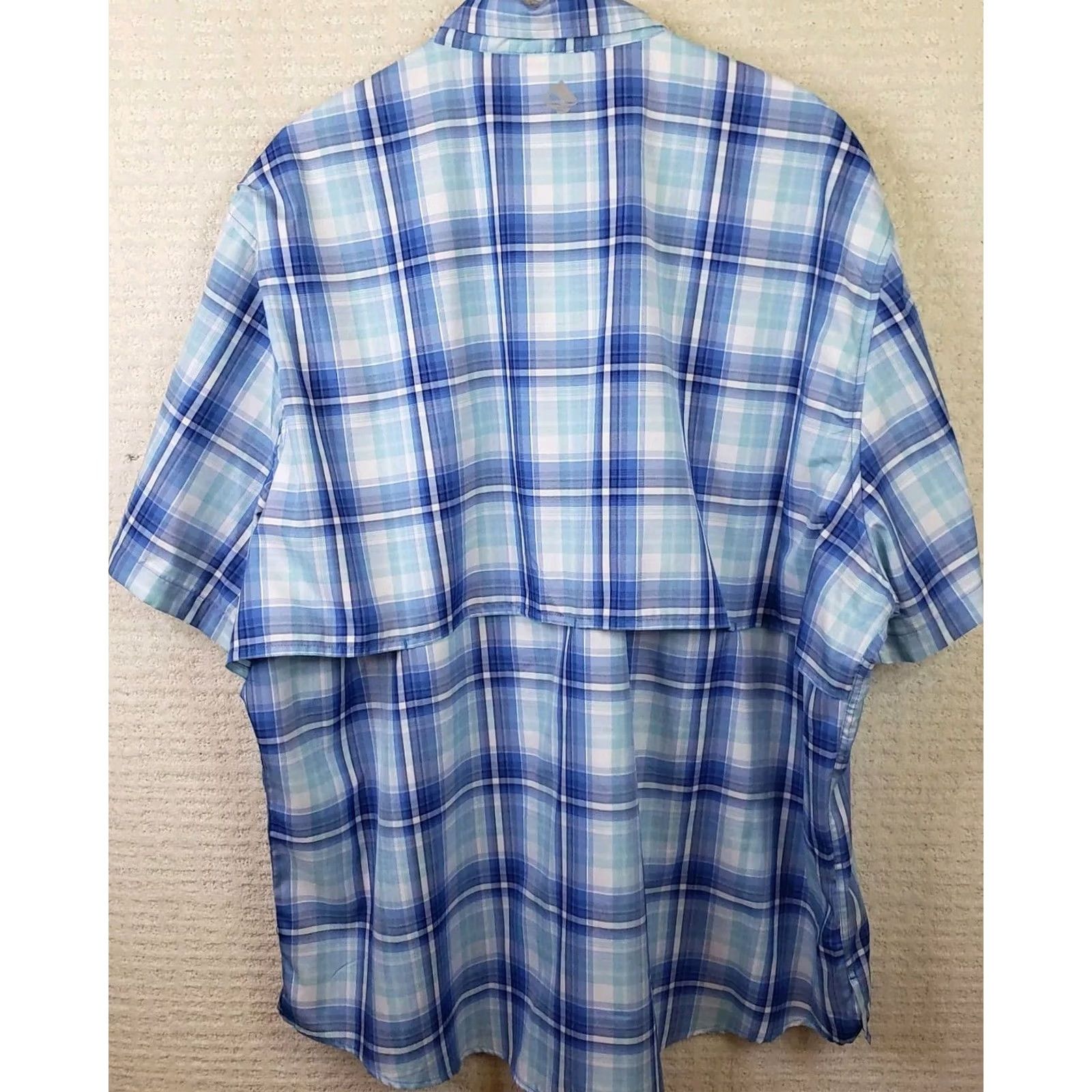 Vintage Ocean & Coast Mens Button-Up Shirt 2XL Blue Plaid Lightweight Vented Camp Shirt Outdoor Casual Workwear Shirt Size US XXL / EU 58 / 5 - 6 Thumbnail