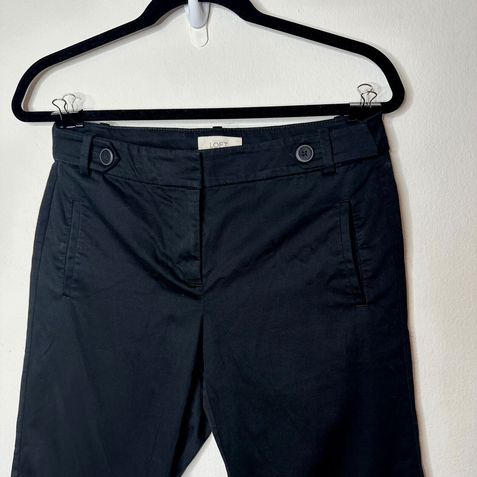 Loft Loft Petite Black Capri Trouser Front Slash Pockets 6P Size 28" / US 6 / IT 42 - 3 Thumbnail