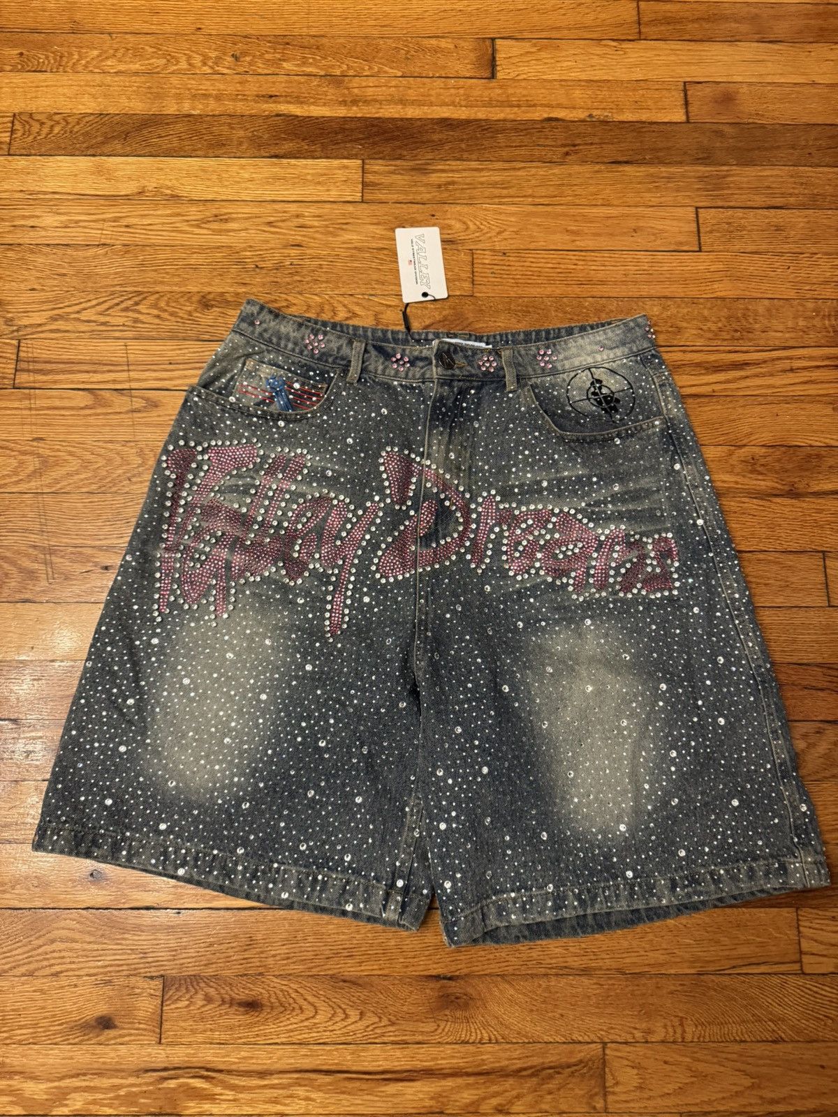 Vale Vale Forever Iced out Jorts Blue (Diamond pants) Size 32 | Grailed