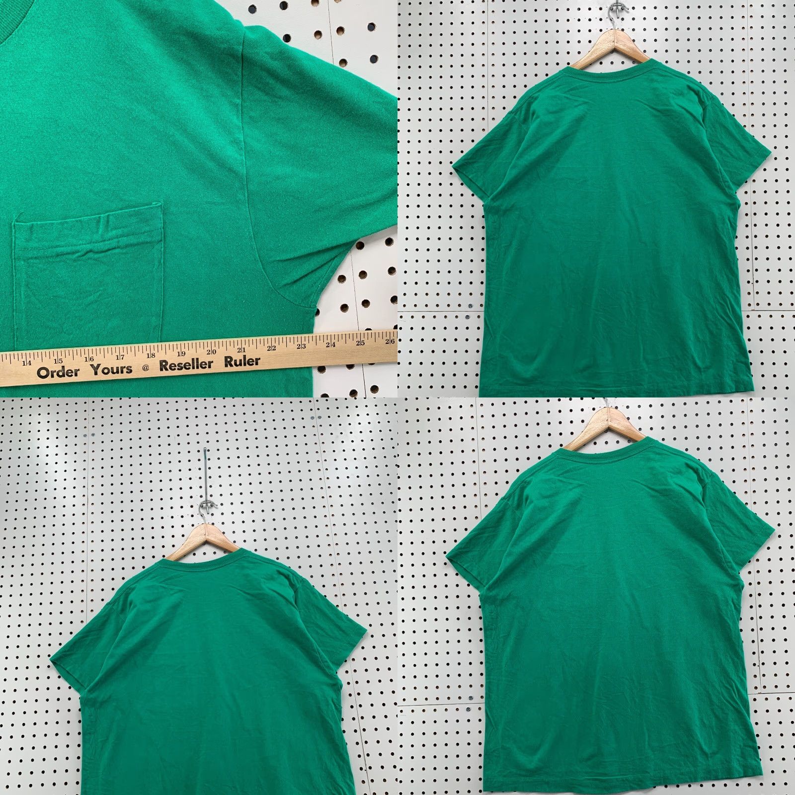 Fruit Of The Loom VINTAGE Green Mens XL Short Sleeve Pocket Shirt 90s Fruit of the Loom T-Shirt Size US XL / EU 56 / 4 - 9 Thumbnail