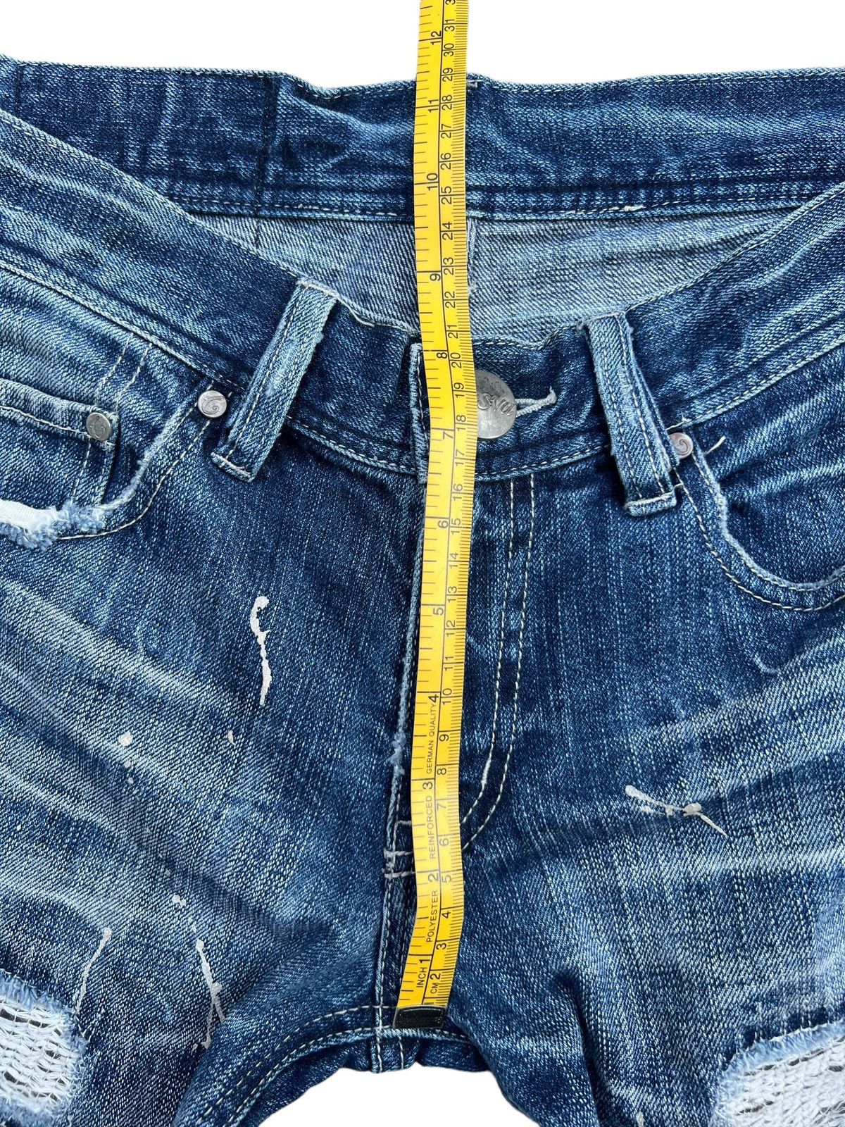Japanese Brand Casva Distressed Straight Cut Thrash Denim Jeans 31x30 Size US 30 / EU 46 - 12 Thumbnail
