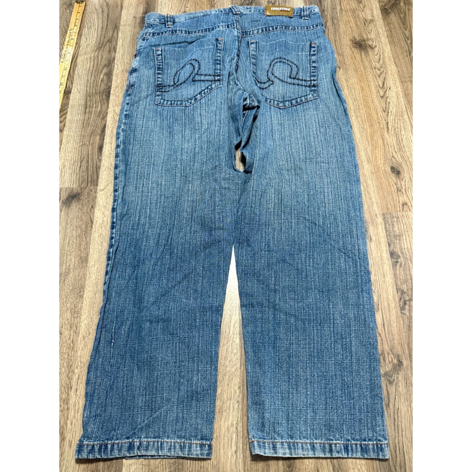 Vintage Evolution Jeans Men's 32x32 Blue Denim Straight Leg 5-Pocket Size US 32 / EU 48 - 2 Thumbnail