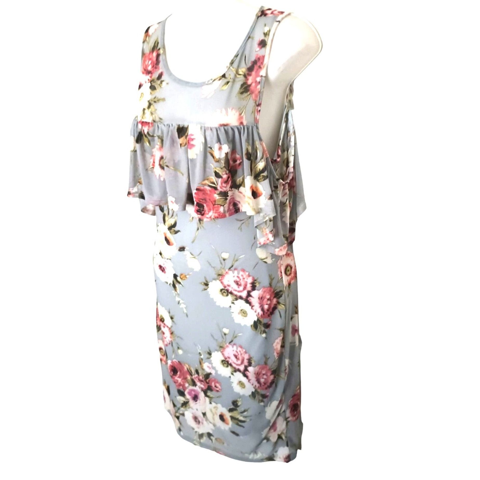 Vintage Potters Pot Women's Sleeveless Floral Dress Mesh Lined M Med Size M / US 6-8 / IT 42-44 - 4 Thumbnail