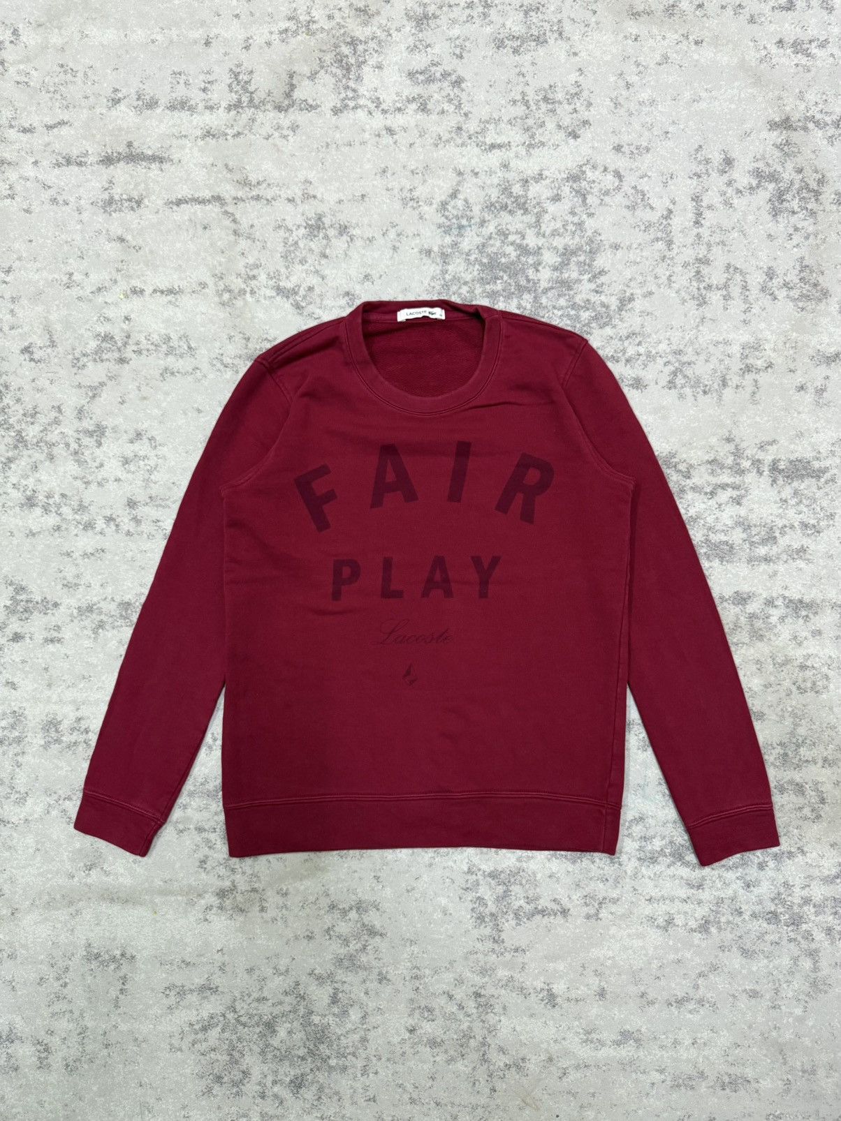 Lacoste Lacoste Spellout Maroon Sweatshirt Size US S / EU 44-46 / 1 - 3 Thumbnail
