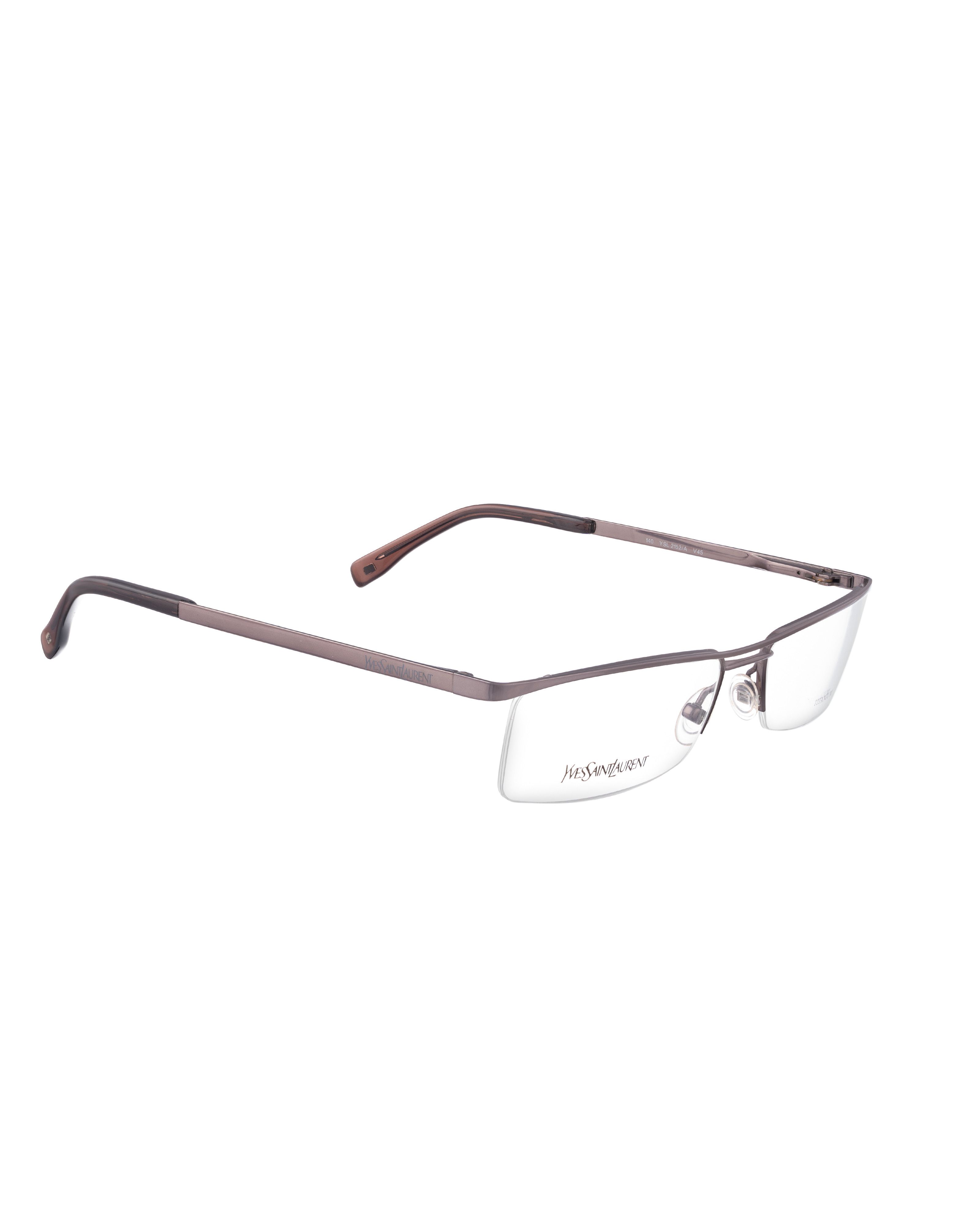 Saint Laurent Paris Yves Saint Laurent 90s Half Rim Metallic Brown Glasses Size ONE SIZE - 2 Thumbnail