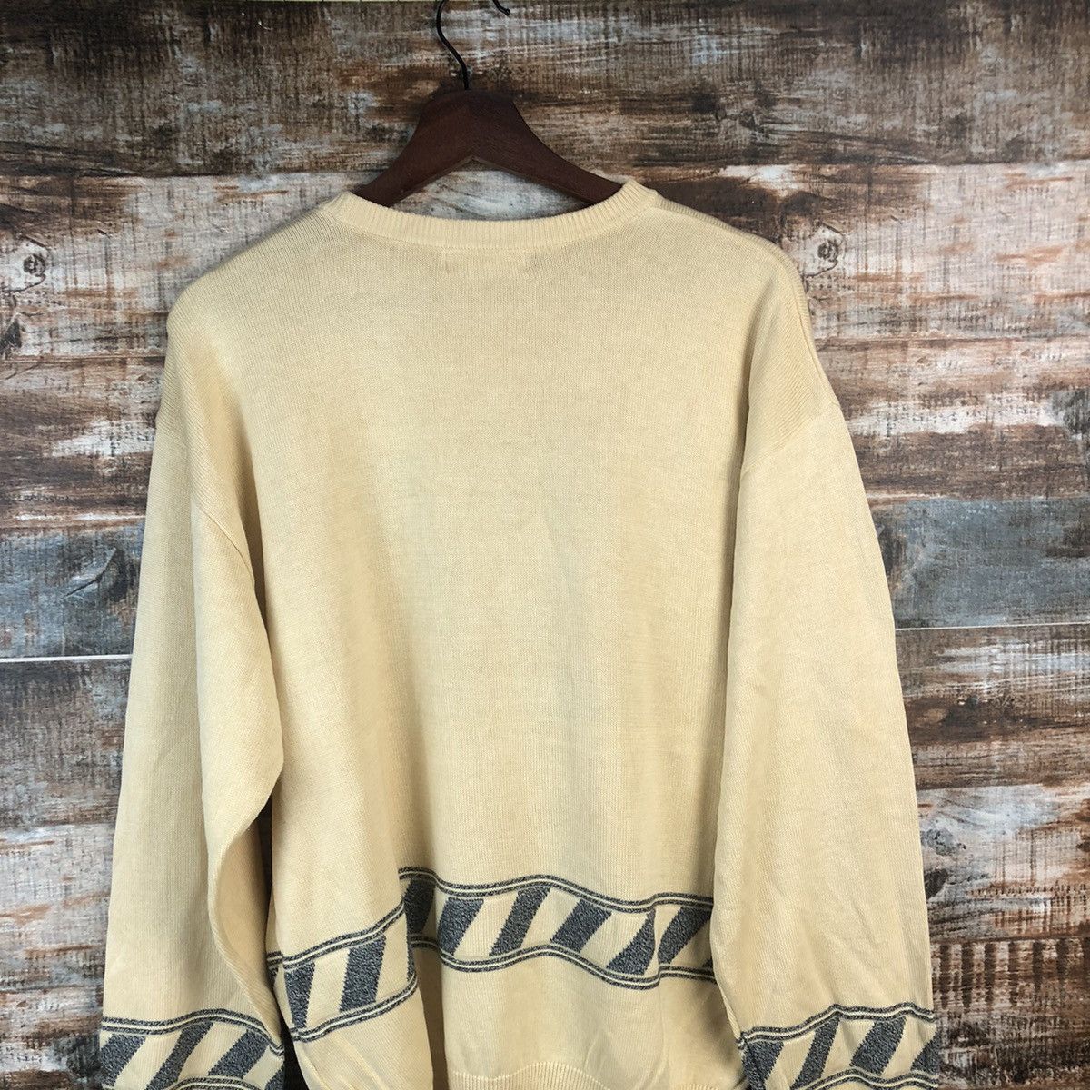 Homespun Knitwear DL Black White sportwear vintage japan Beige Knitwear #C686 Size US M / EU 48-50 / 2 - 13 Thumbnail