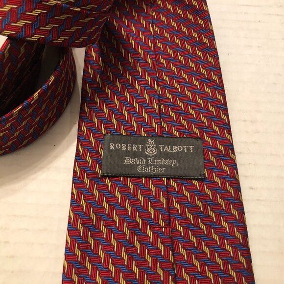 Robert Talbott Robert talbott men's new dark red silk tie 3 3/4" X 59 1/2" Size ONE SIZE - 3 Thumbnail