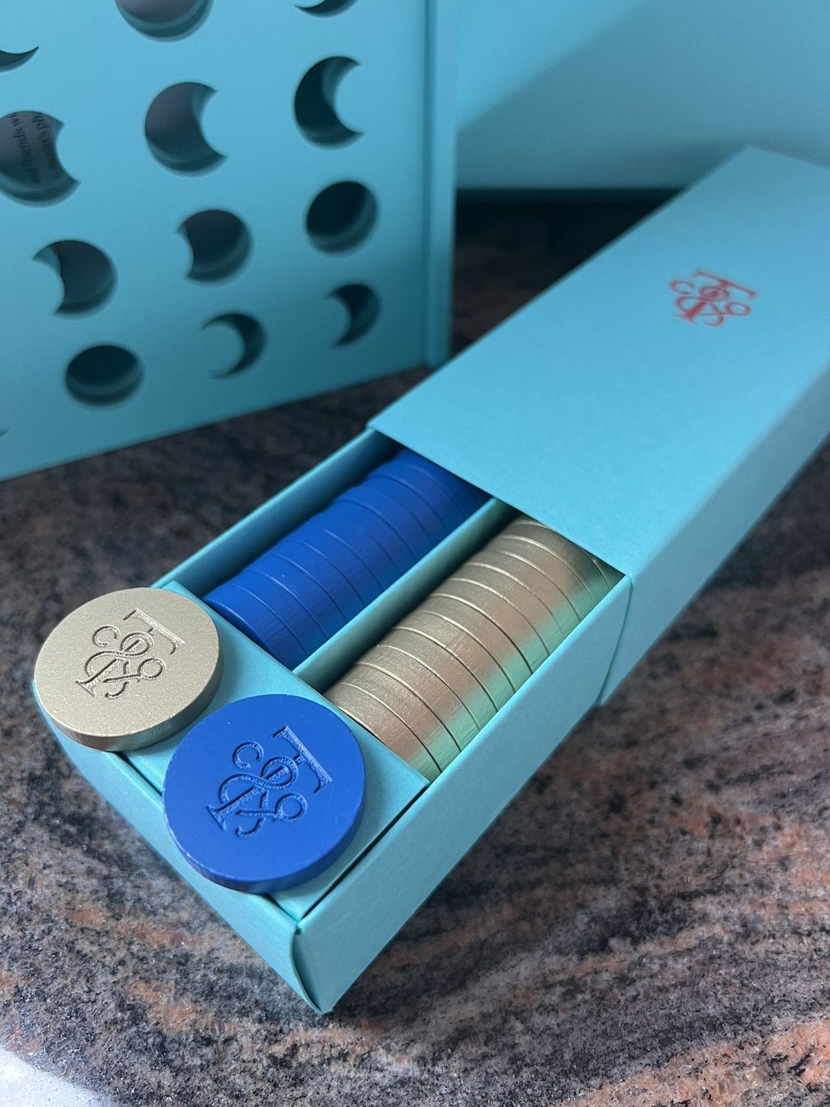 Tiffany & Co. 🌙 Rare! Tiffany Moon phrase chess game wooden box home decor Size ONE SIZE - 5 Thumbnail