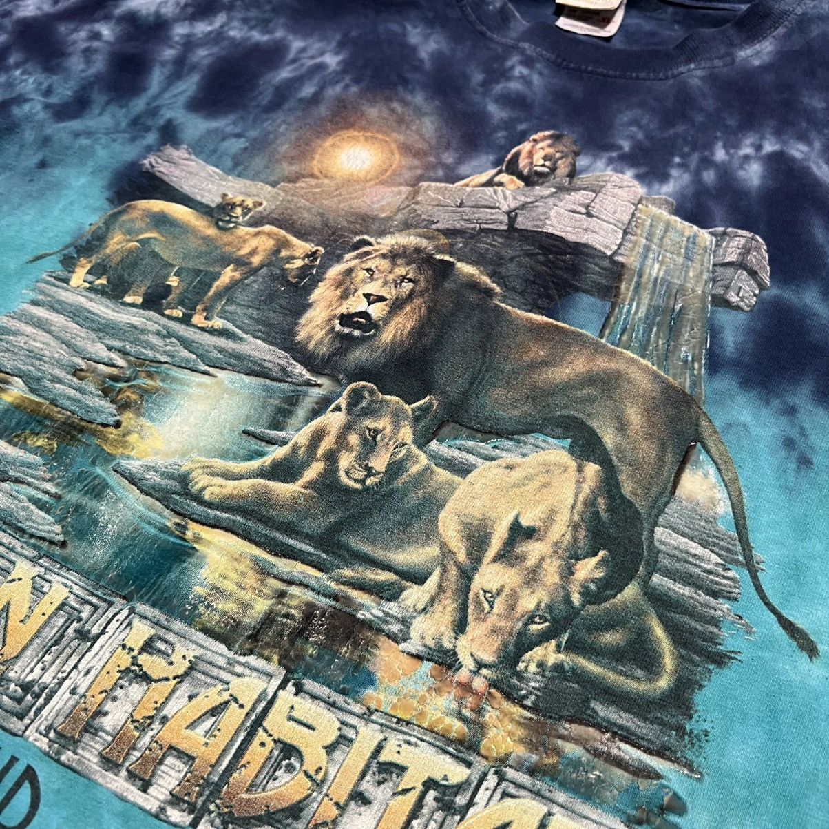 Habitat Vintage MGM Grand Lion Habitat Wildlife Graphic Tee Tie Dye Size US XL / EU 56 / 4 - 4 Thumbnail
