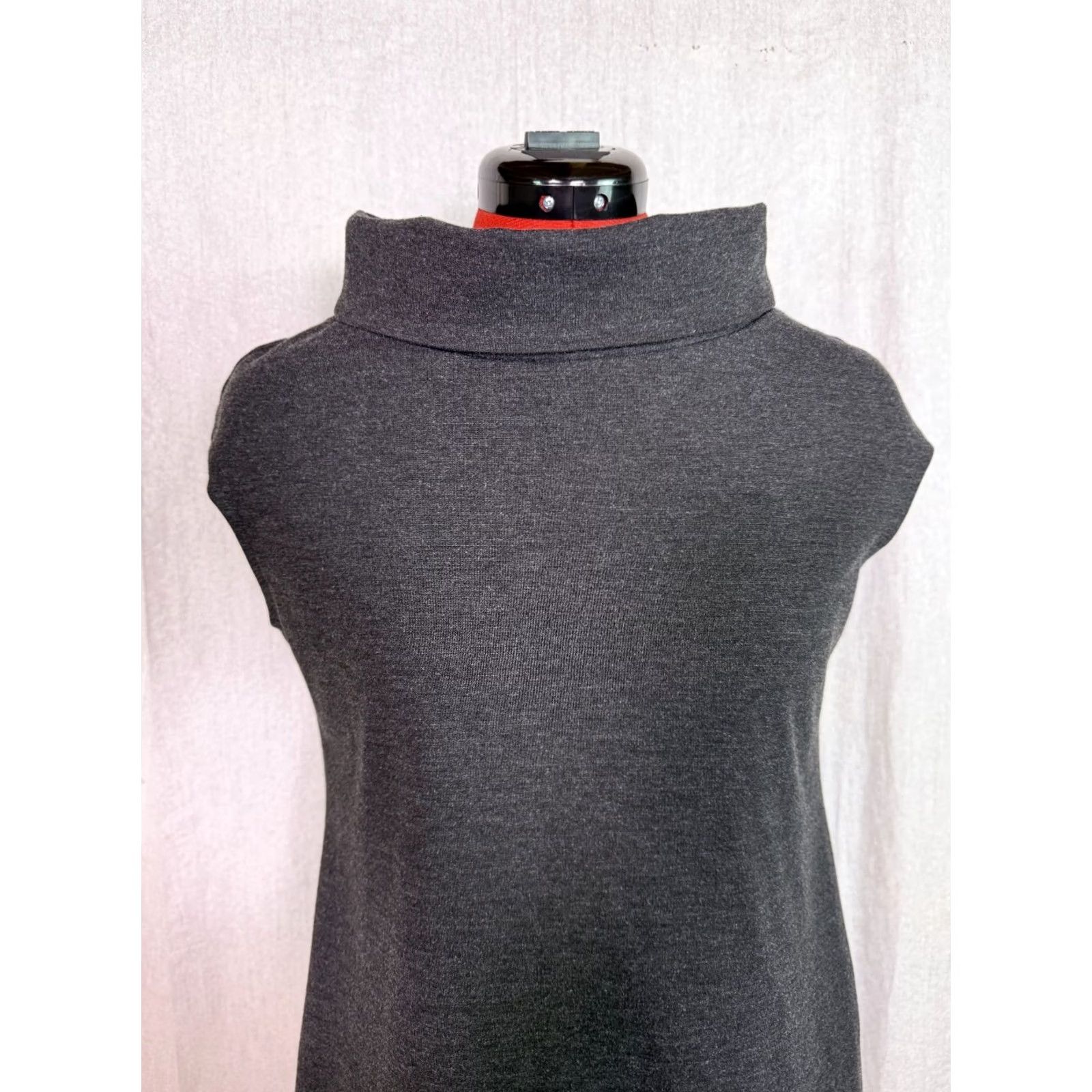 Express Express Women Gray Mock Neck Cap Sleeve Mod Shift Dress S 60s D872 Size S / US 4 / IT 40 - 2 Thumbnail