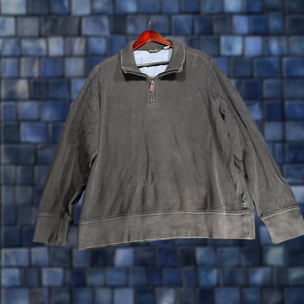 Eddie Bauer Eddie Bauer Sweater Mens XL 1/4 Zip Gray Cotton Ribbed Knit Pullover Long Sleeve Knit Pullover Shirt (adapted as per rules) Size US XL / EU 56 / 4 - 1 Thumbnail