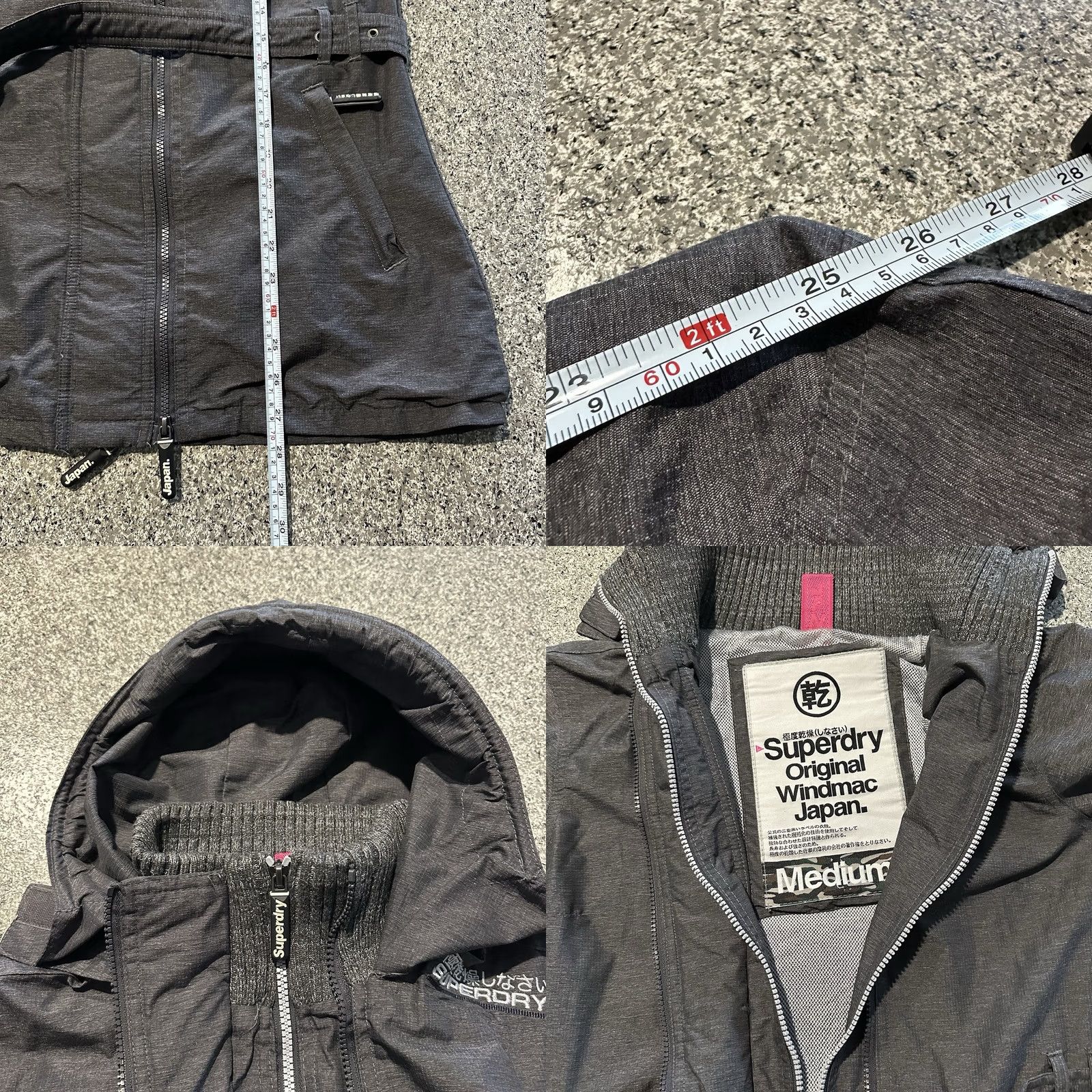 Superdry Superdry Jacket Womens M Windbreaker Rain Coat Parka Grey Belted Windproof Zip Hooded Full Zip Slim Size M / US 6-8 / IT 42-44 - 8 Thumbnail