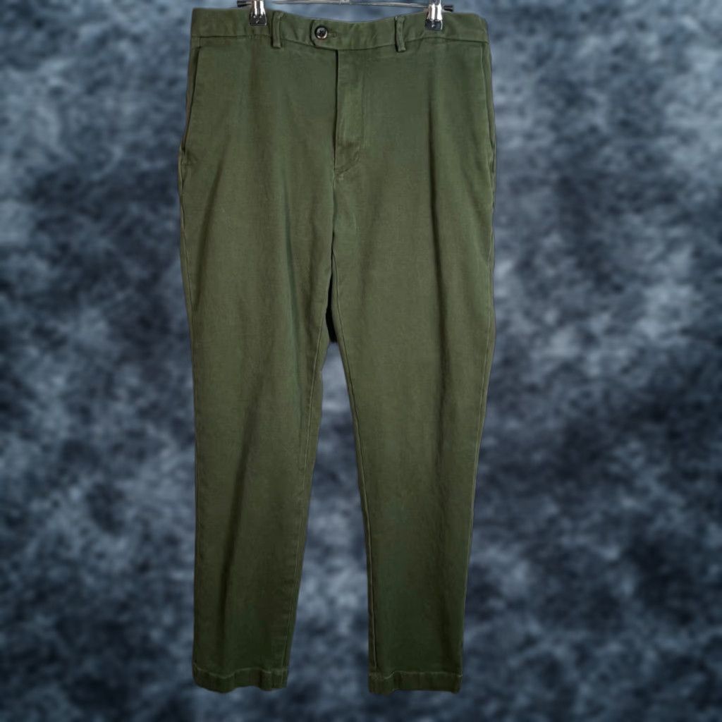Banana Republic Banana Republic Slim Fit Mens Size 33 x 34 Olive Green Chino Pants Cotton Blend Size US 33 - 1 Thumbnail