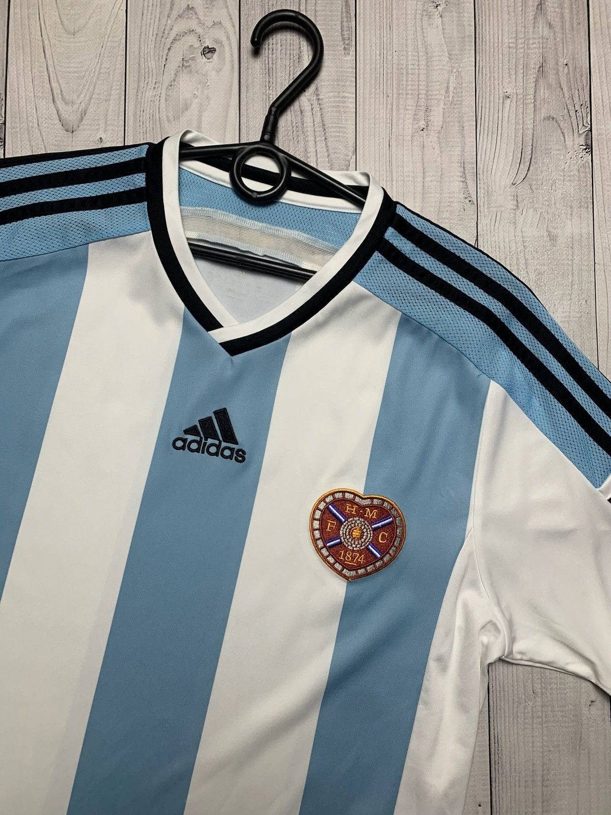 Adidas Vintage Hearts FC striped jersey size L adidas Size US L / EU 52-54 / 3 - 2 Thumbnail