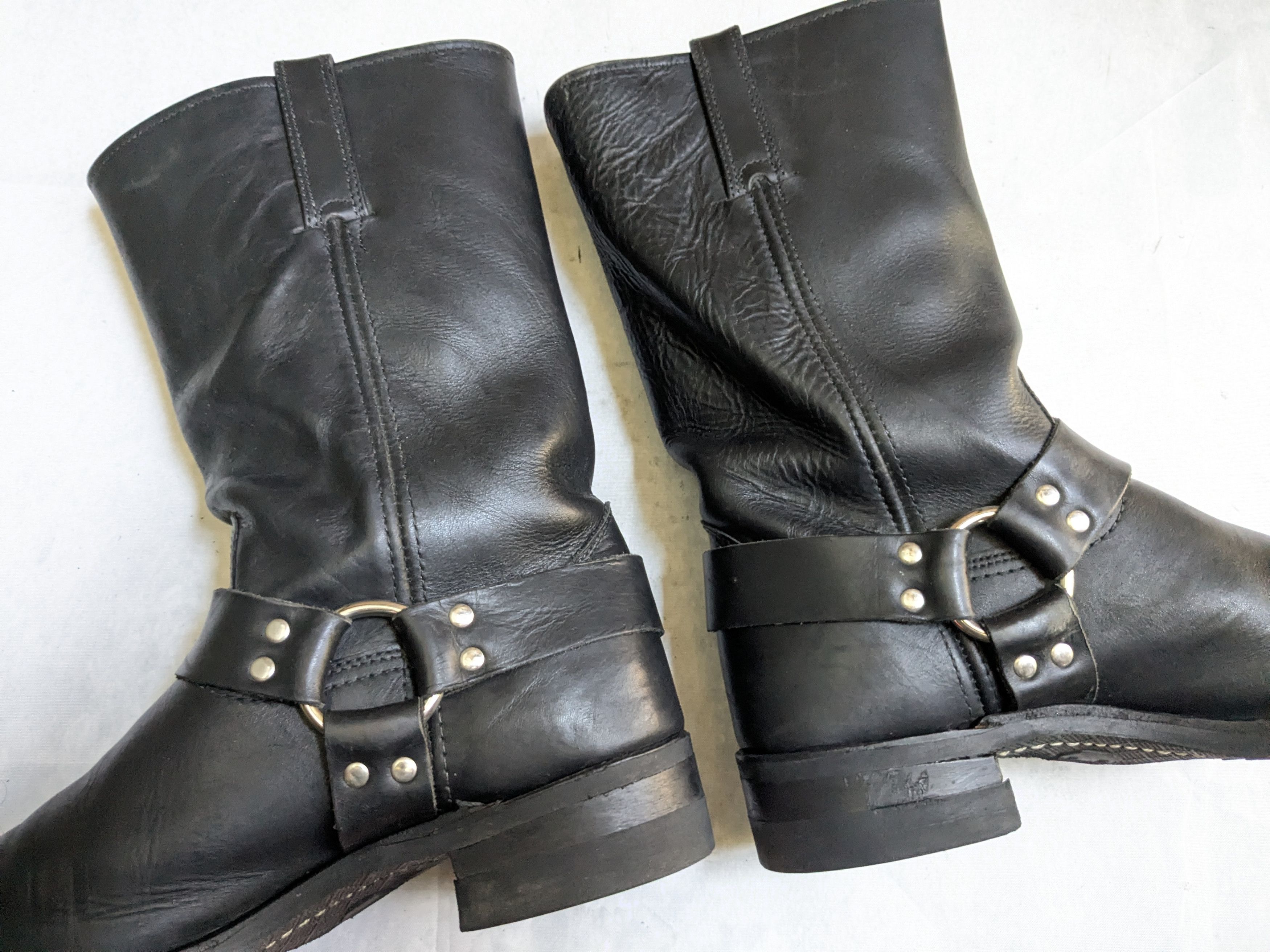 Frye Frye Harness Boots Black 12 M Leather Buckle Size US 12 / EU 45 - 12 Thumbnail