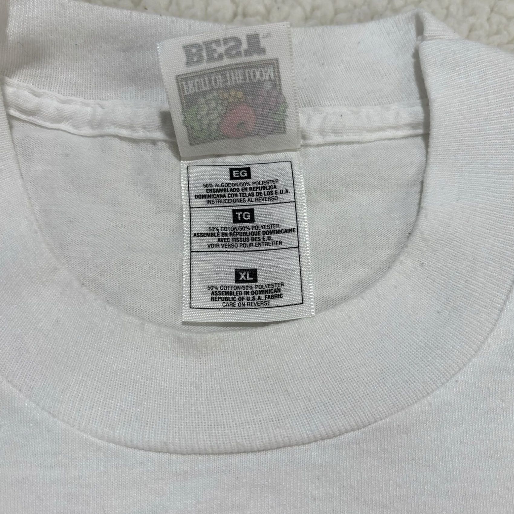 Fruit Of The Loom VINTAGE Historic State Line Bar Est. 1934 Single Stitch Tee Shirt Mens XL White Rockabilly 1980s Graphic Tee Size US XL / EU 56 / 4 - 5 Thumbnail