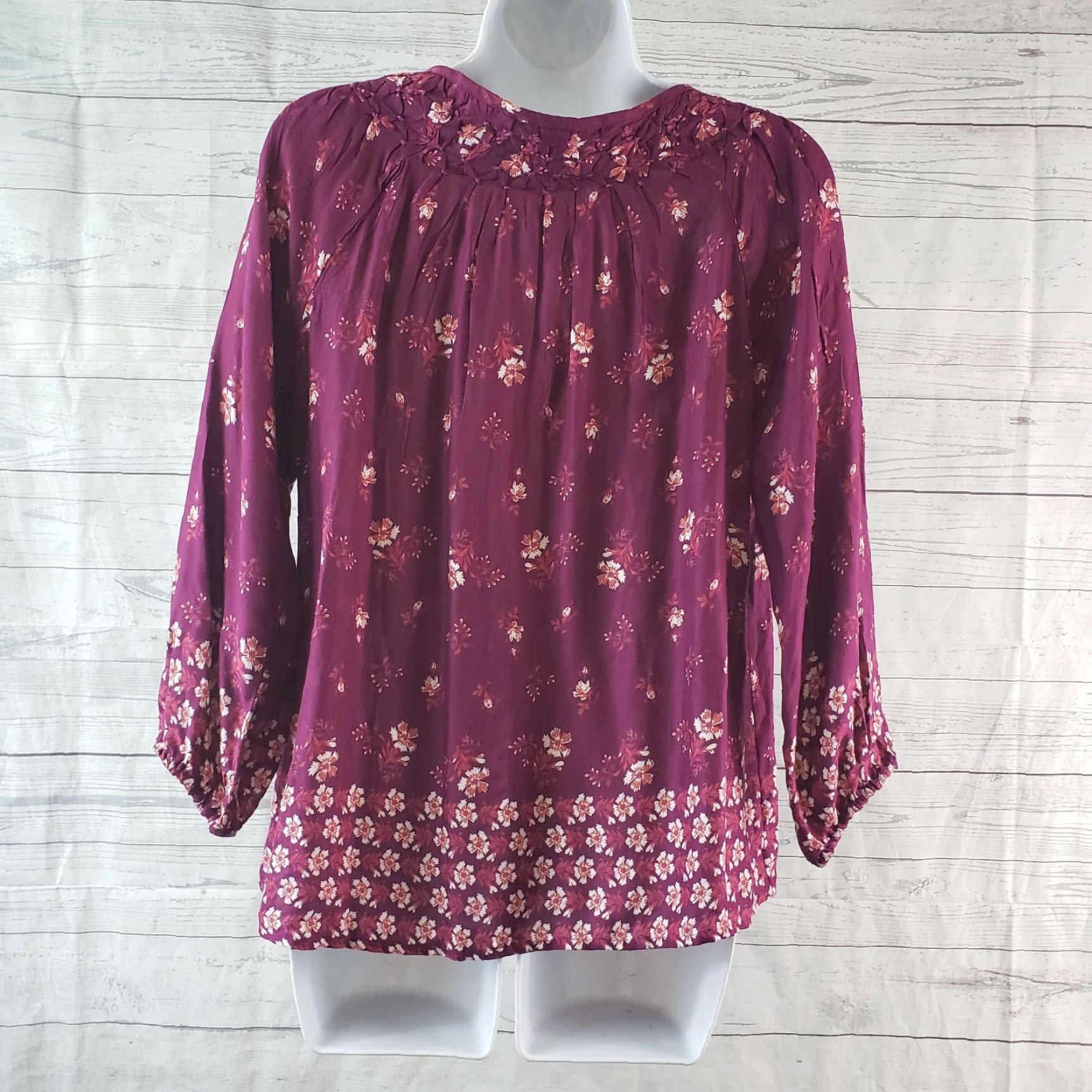 Lucky Brand Lucky Brand Womens Top XS Purple Pink Floral 3/4 Sleeve Viscose Blouse Tunic Women XS Pink Floral 3/4 Sleeve Viscose Lucky Brand Womens Top Size XS / US 0-2 / IT 36-38 - 4 Thumbnail