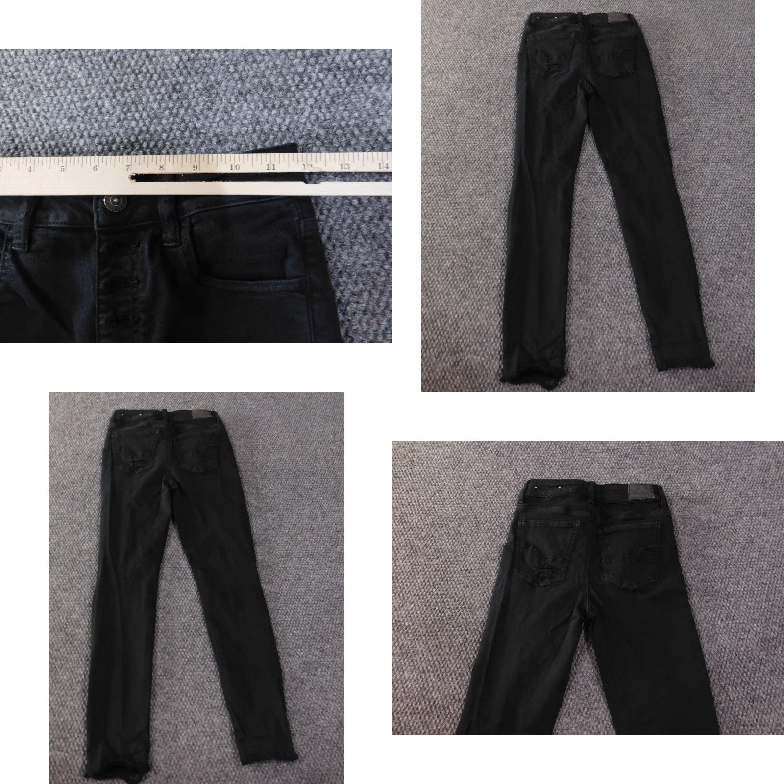American Eagle Outfitters American Eagle Outfitters Jeans Womens 0 Jegging Mid Rise Distressed Black Denim Size 42" / US 20 - 8 Thumbnail